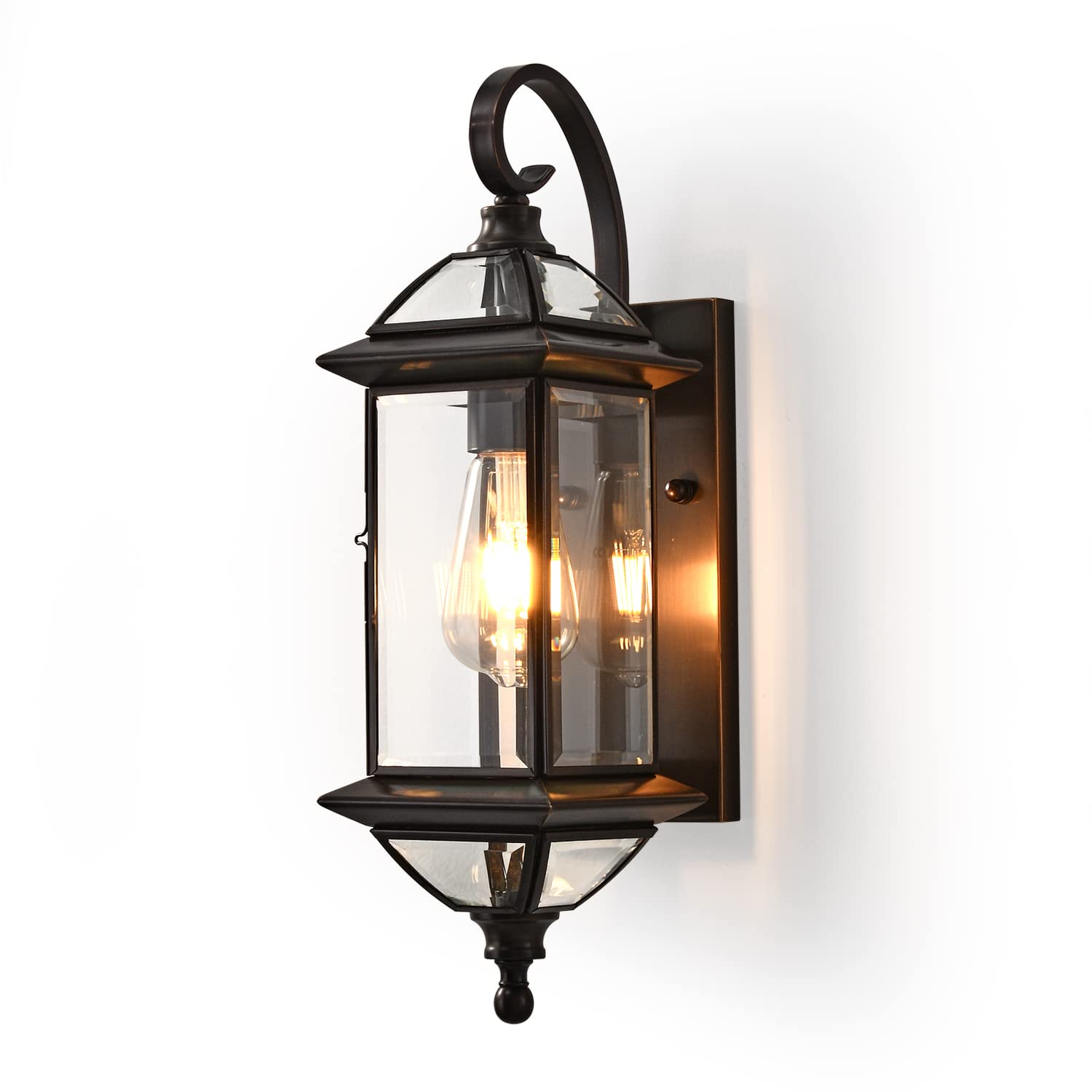 Milaii 18.5 H Copper Outdoor Wall Lights Exterior Waterproof Wall Sconce Light Fixture E26 Socket Oil Rubbed Bronze Porch Light 