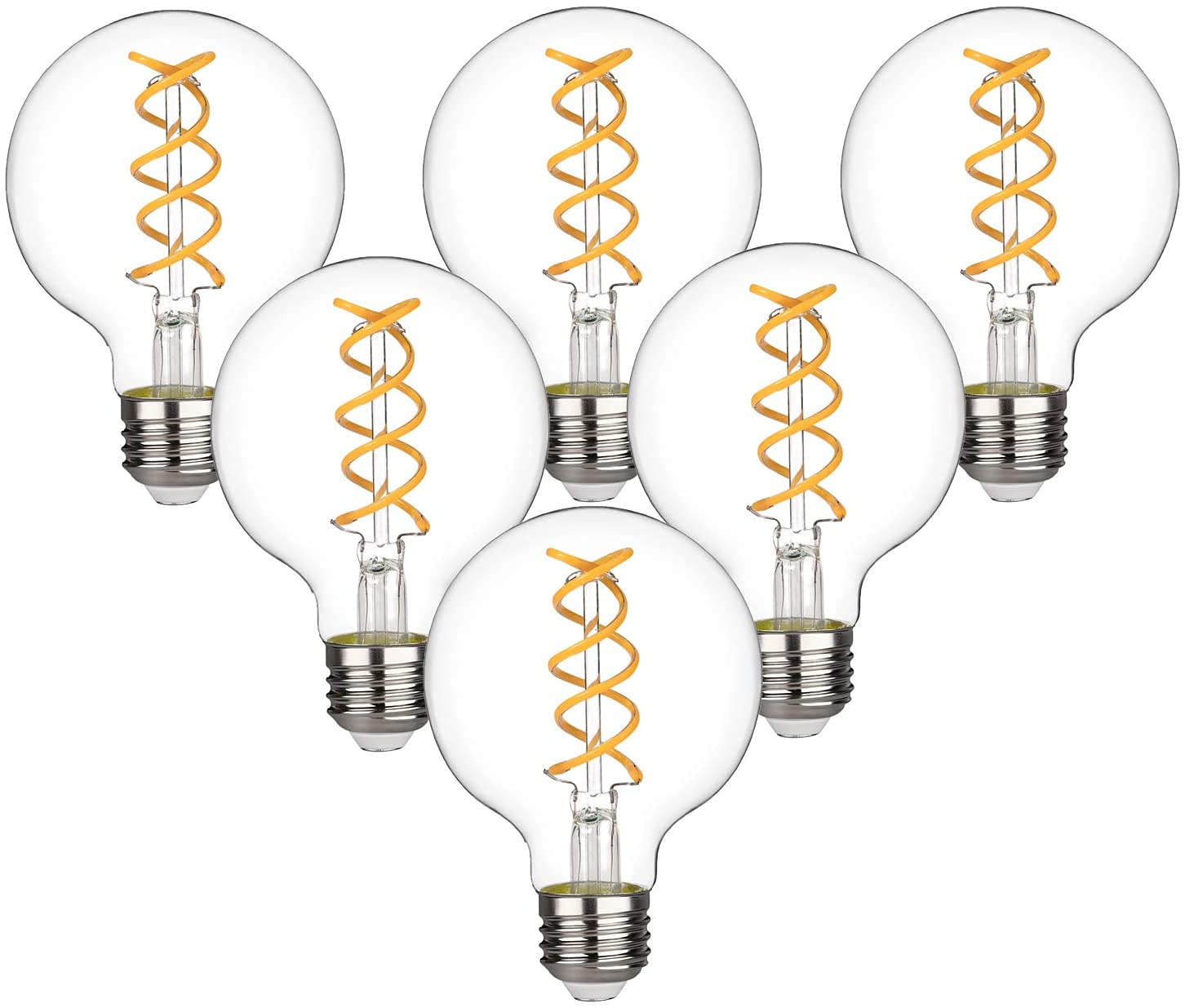 Austin Coast G25 Led Globe Edison Light Bulb,Vintage Dimmable Led Filament Light Bulb E26, 6W Equivalent To 60W,Neutral White 40