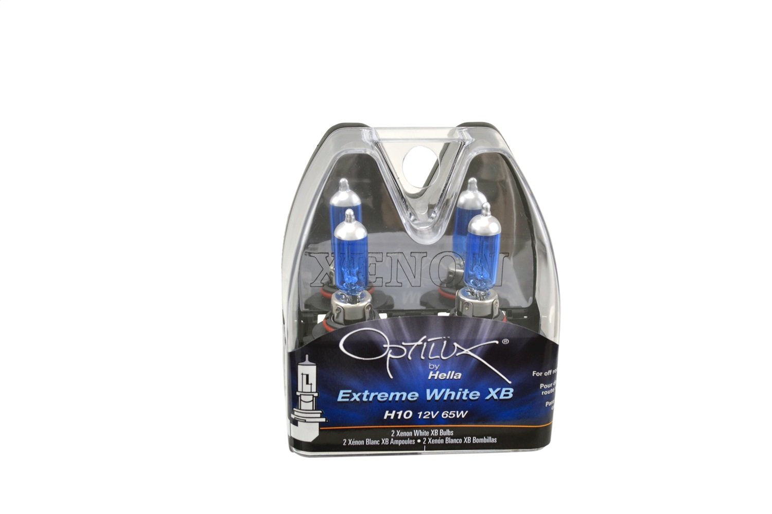 HELLA H71071012 Optilux XB Series H10 Xenon White Halogen Bulbs, 12V, 65W 2 Pack