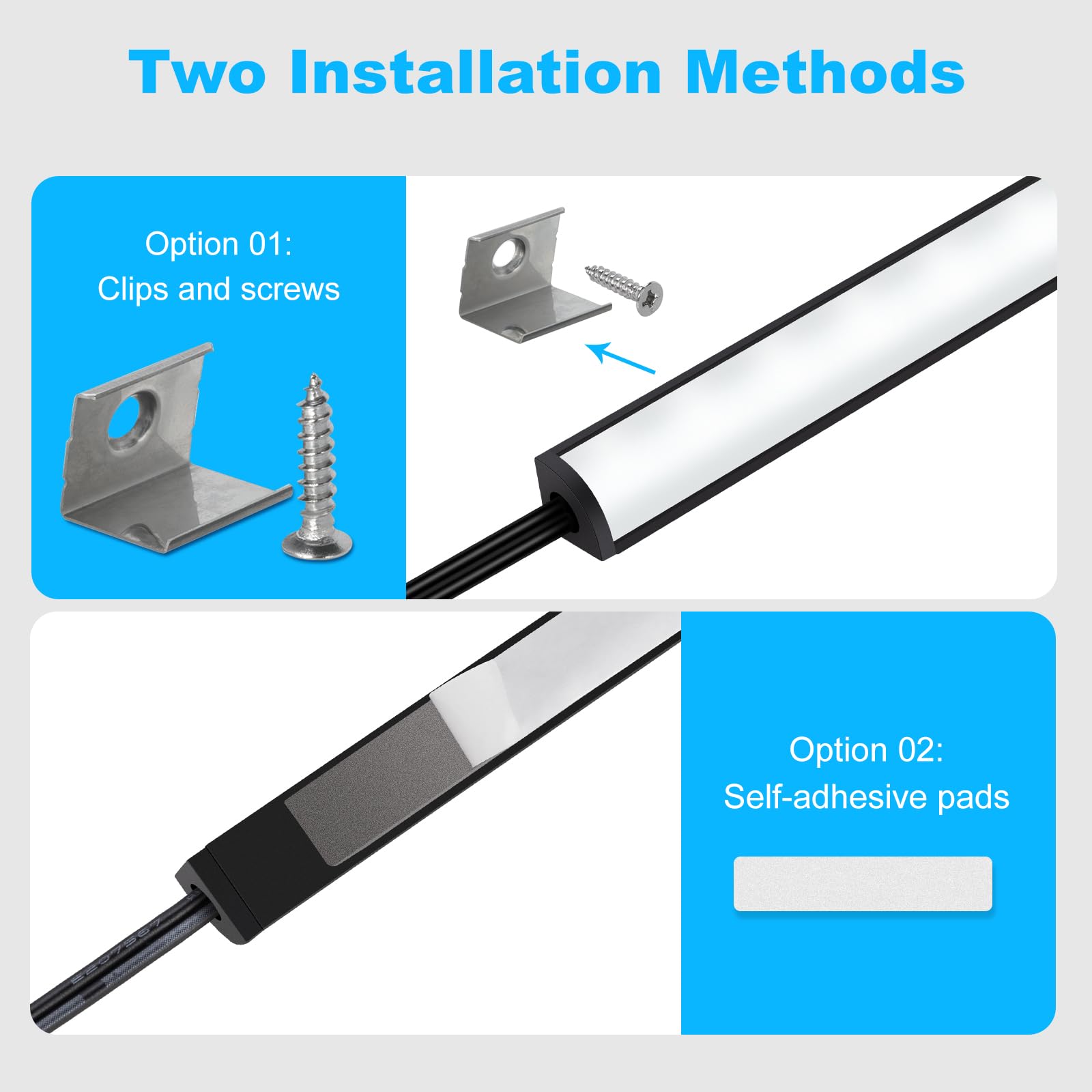 Jusjubr Gun Safe Light Kit - Door Activated Led Lights, 6 Pcs X 12 Inch For Inside Cabinets, Cold White 6000K
