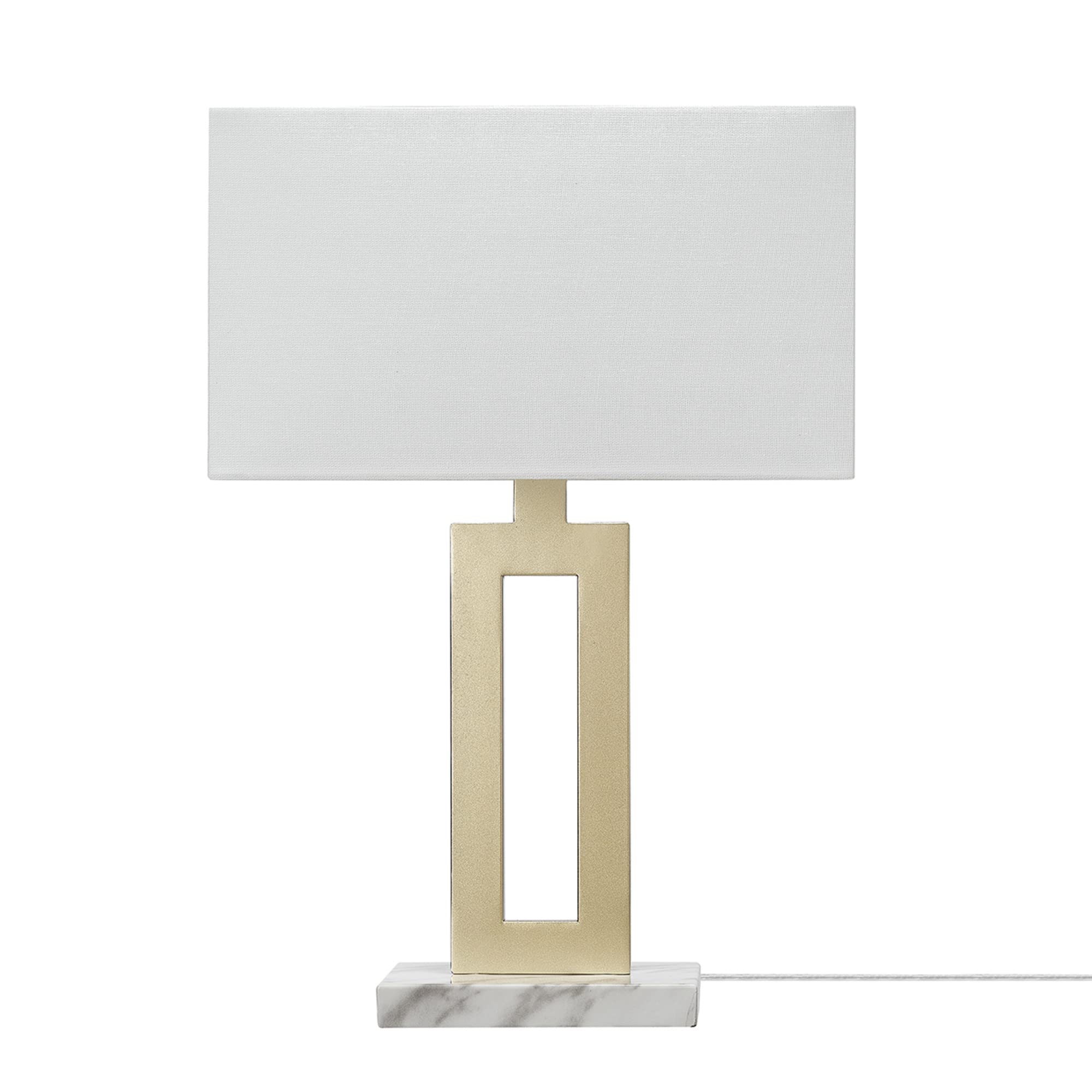 Globe Electric 12274 D'Alessio 20'' Table Lamp, Gold, White Linen Shade, Faux Marble Base, On/Off Socket Rotary Switch, Title 20