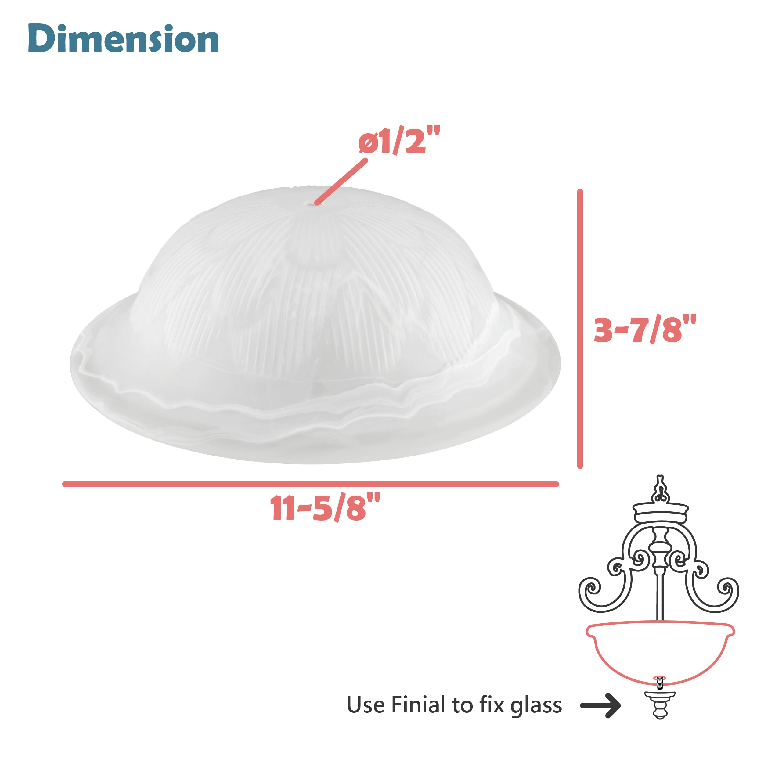 Aspen Creative 25016-65-1, Flush/Semi-Flush Mount Alabaster Glass Shade, 1/2'' Center Hole, 11-5/8'' Diameter X 3-7/8'' Height