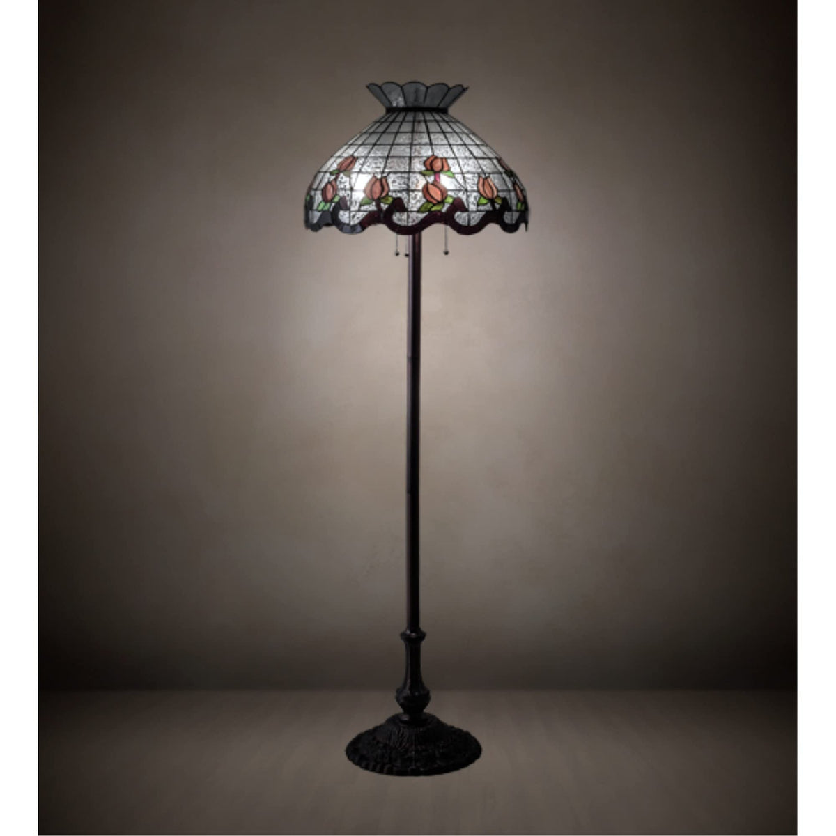 Meyda Roseborder Collection 3-Light Floor Lamp, 20.5&quot; Metal Lighting Fixture