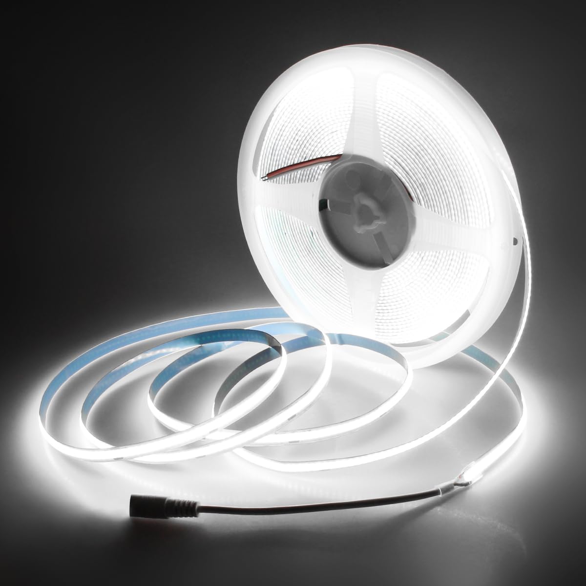 Aclorol 24V COB Led Strip Light 32.8ft COB Flexible Led Strip Light Cool White 6000K Super Bright for TV Party Other Home Indoor