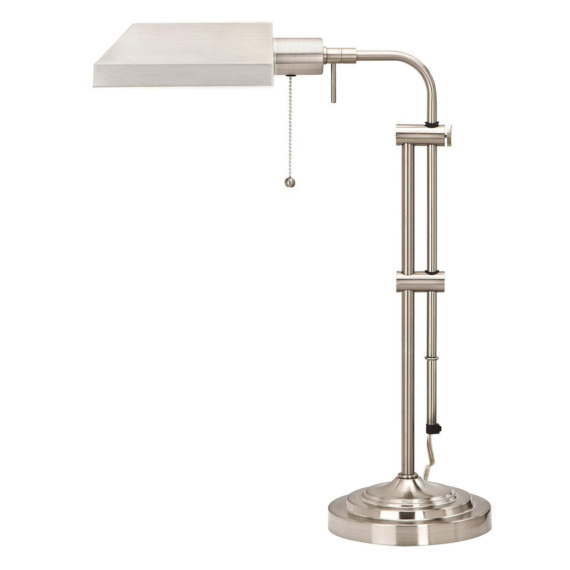 Benzara Metal Desk Lamp with Adjustable Pole, Model BM225084, Silver