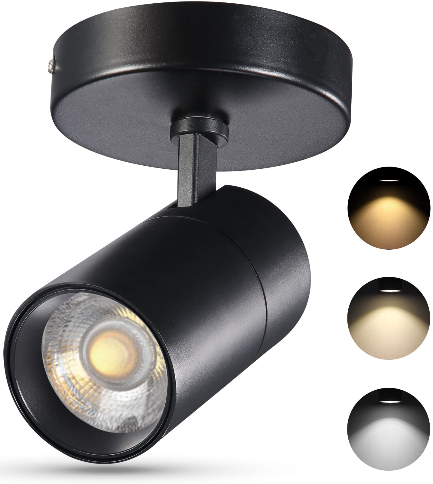 Vanoopee 20W Adjustable Black Dimmable Led Ceiling Spotlight - 2000Lm For Living Room/Bedroom