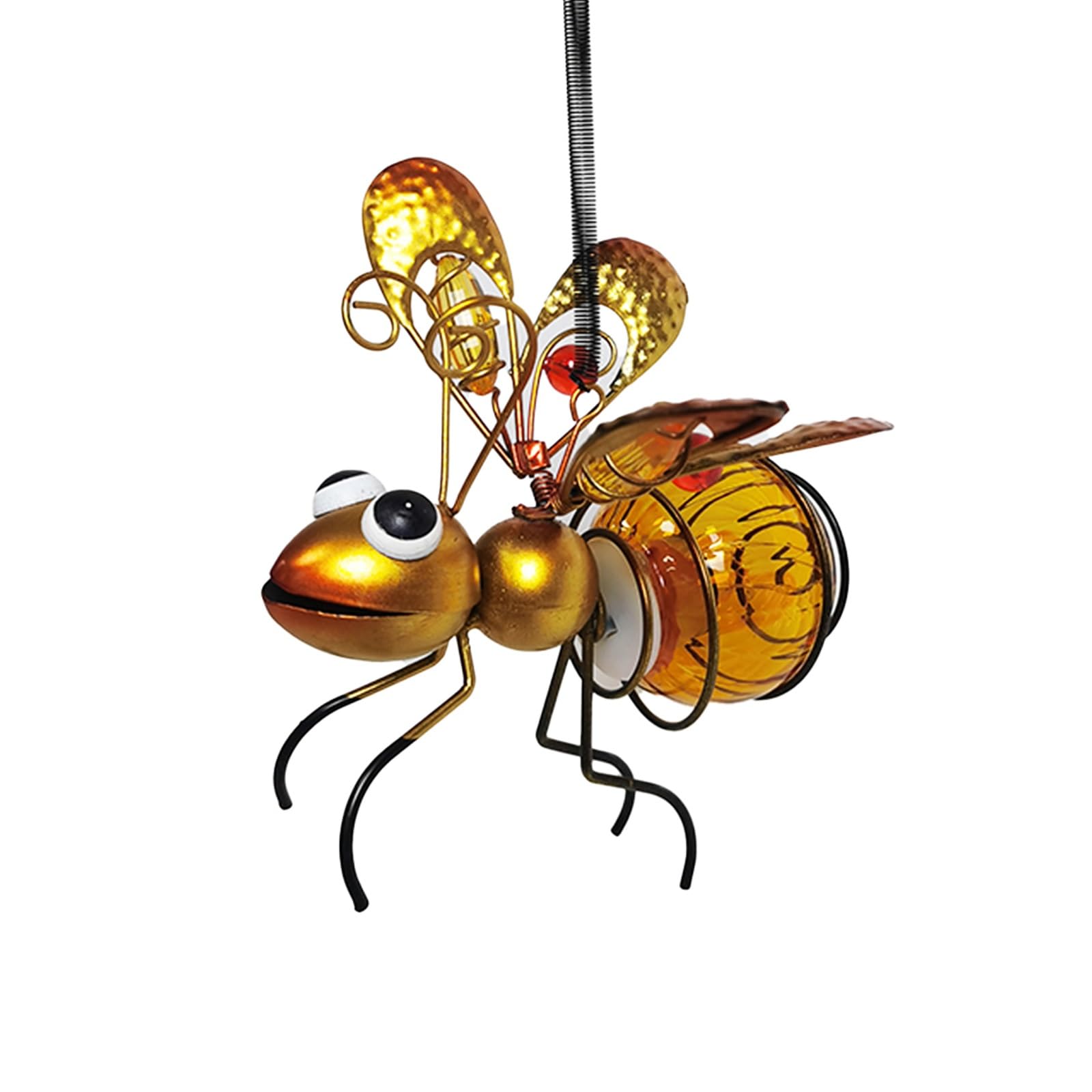 Honeybee Solar Lantern Garden Decor, Led Hanging Solar Dragonfly Decoration, Patio Yard Butterfly Sculptures, For Outdoor Bug Decorations, Waterproof And Aesthetically Pleasing ( Color : Yellow )