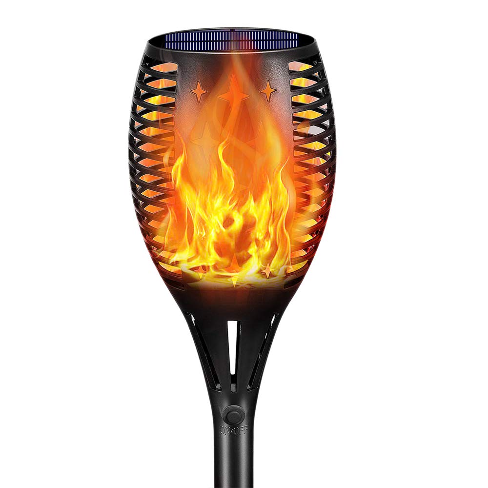 Youngpower Solar Torch Lights, Waterproof Flickering Flames Solar Lights Outdoor Landscape Decoration Lighting Dusk To Dawn Auto On/Off Security Light For Garden Patio Deck Yard Driveway,1Pack