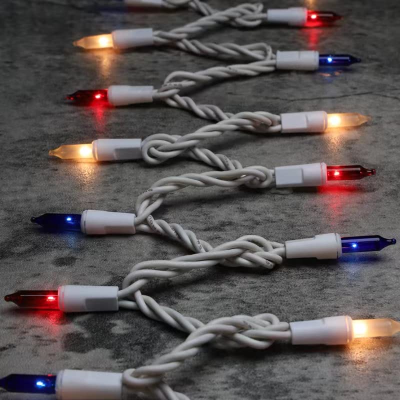 Glownova Patriotic String Lights, 100 Count 19.6 Ft July 4Th Mini White Wire Fairy Lights, 120V Ul Certified Connectable Incande