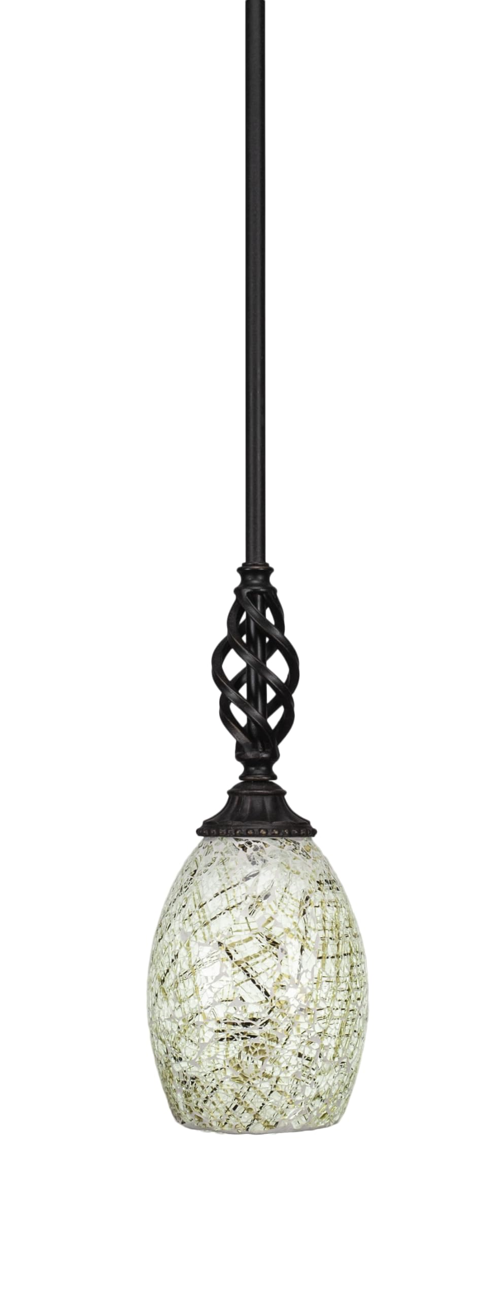 Toltec Lighting 80-DG-5054 Elegante Mini Pendant with Hang Straight Swivel with 5 Inch Natural Fusion Glass, Dark Granite Finish