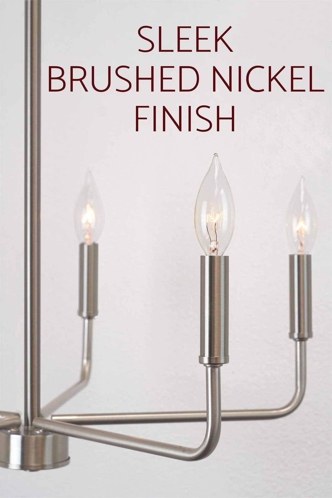 Kira Home 22in 5-Light Modern Chandelier, Adjustable Height, Brushed Nickel Finish, Model RV-CC2469-5-BN