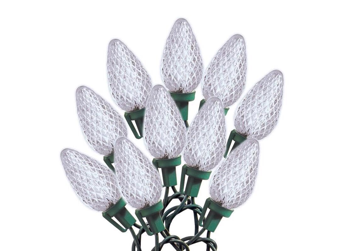 Celebrations 47656-71 LED C9 Light Set, Cool White, 25 Count