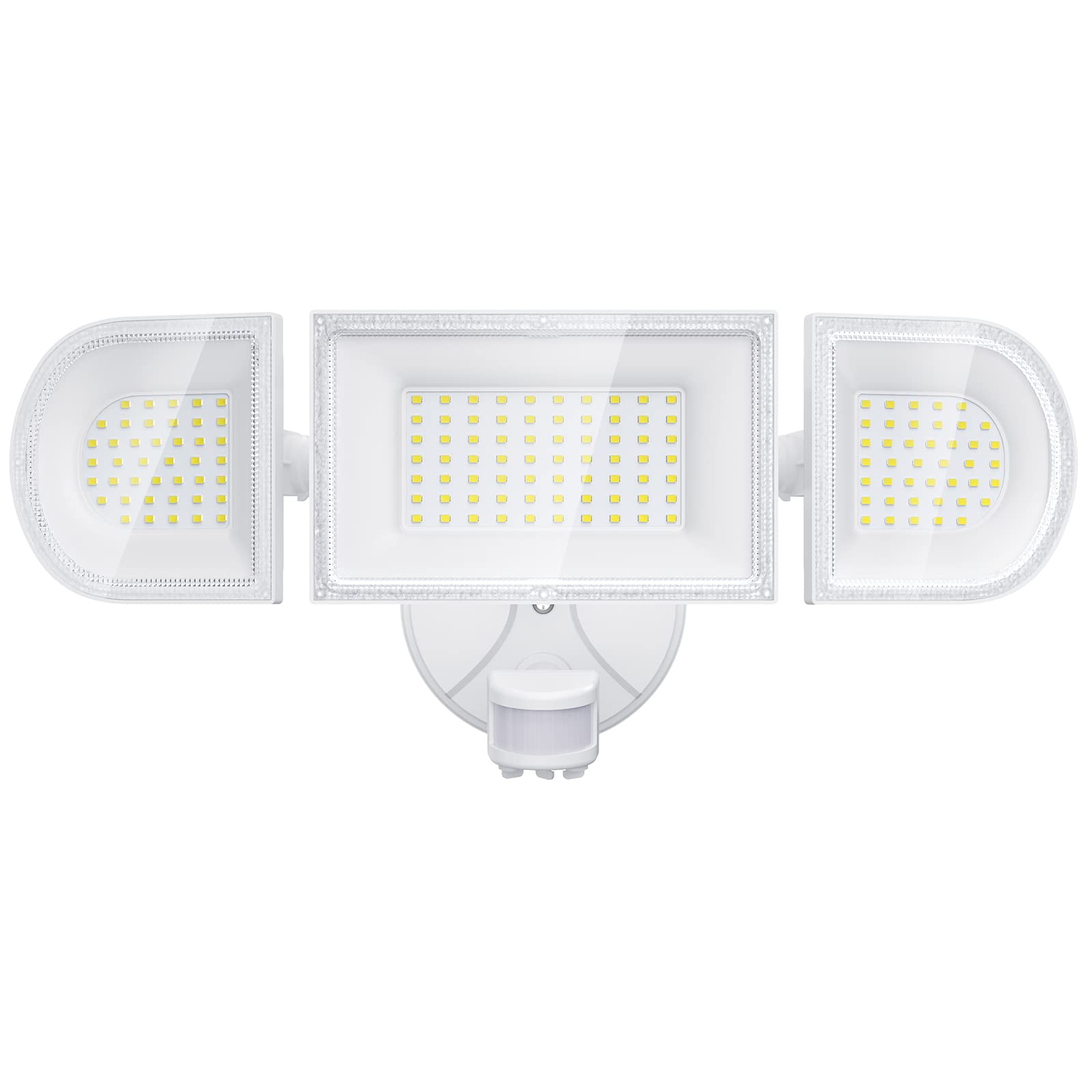 iMaihom 100W Motion Sensor Outdoor Light, 9000LM, IP65 Waterproof, 3 Adjustable Heads, White, Model BDD100G-3
