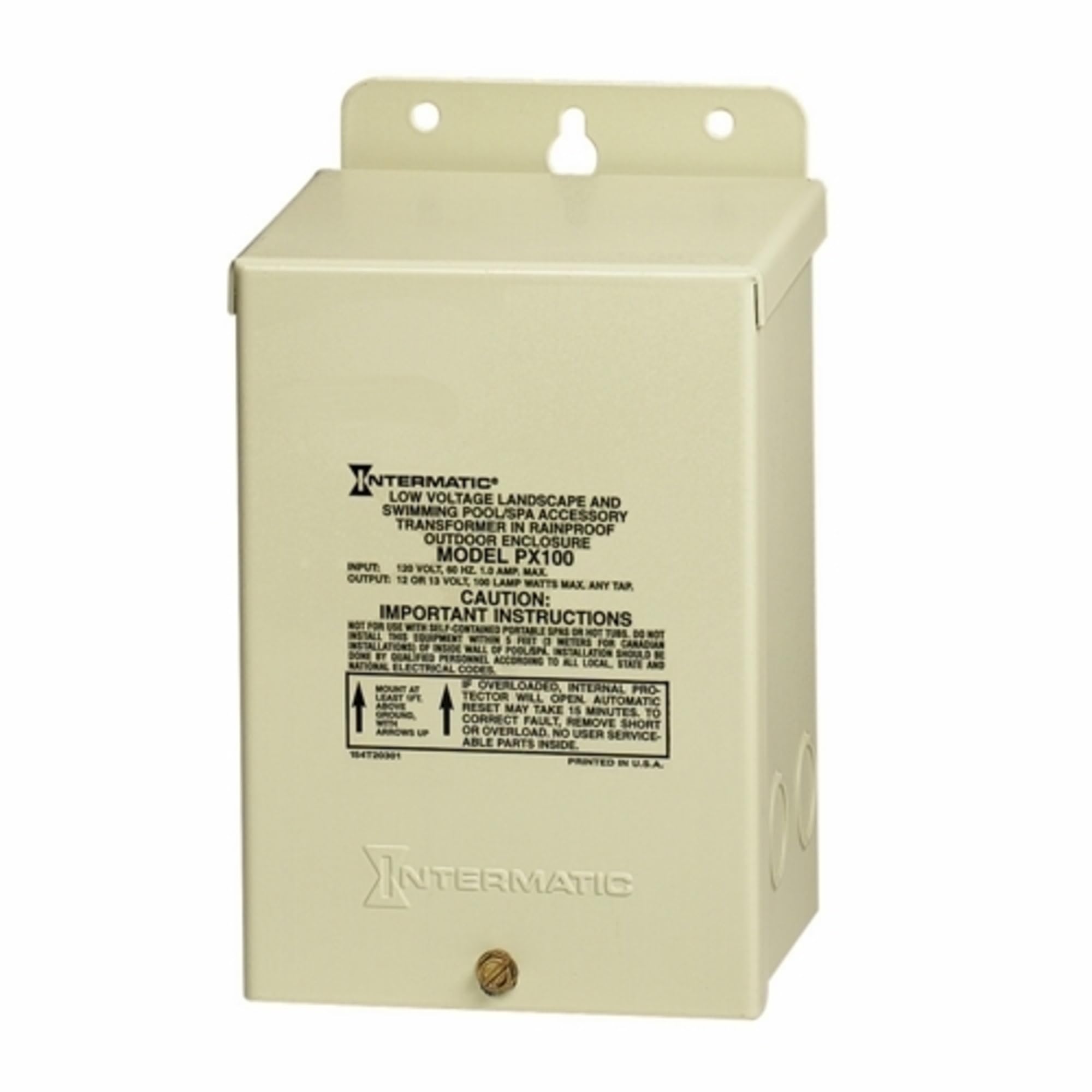 Intermatic PX50 50W Pool Light Transformer 12V, 13V, 14V - Supply for Pool/Spa Lights, Submersible Fixtures, and Landscape Light