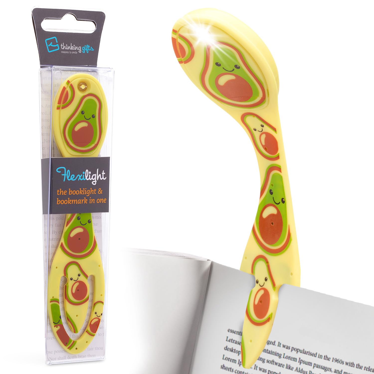 Gifts for Readers & Writers Flexilight LED Reading Light - Clip-On Bookmark, Battery Operated, Avocado, Model FL