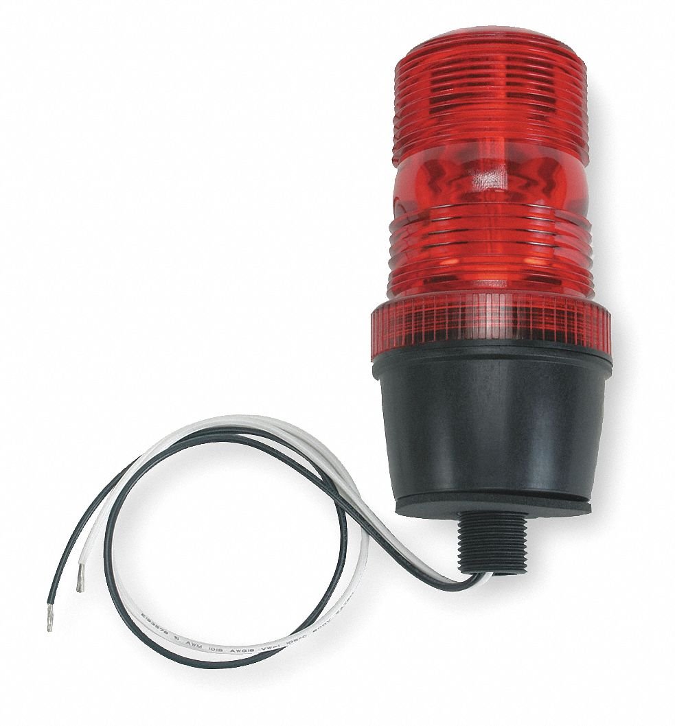 Grainger Approved Red Strobe Tube Warning Light, 120Vac, Durable Abs Material