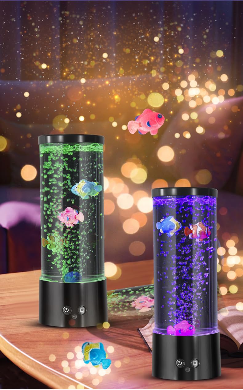 ORDERSOON Bubble Fish Lamp - Mood Night Light for Kids & Adults, Relaxing Home Decoration, Model PY-CL