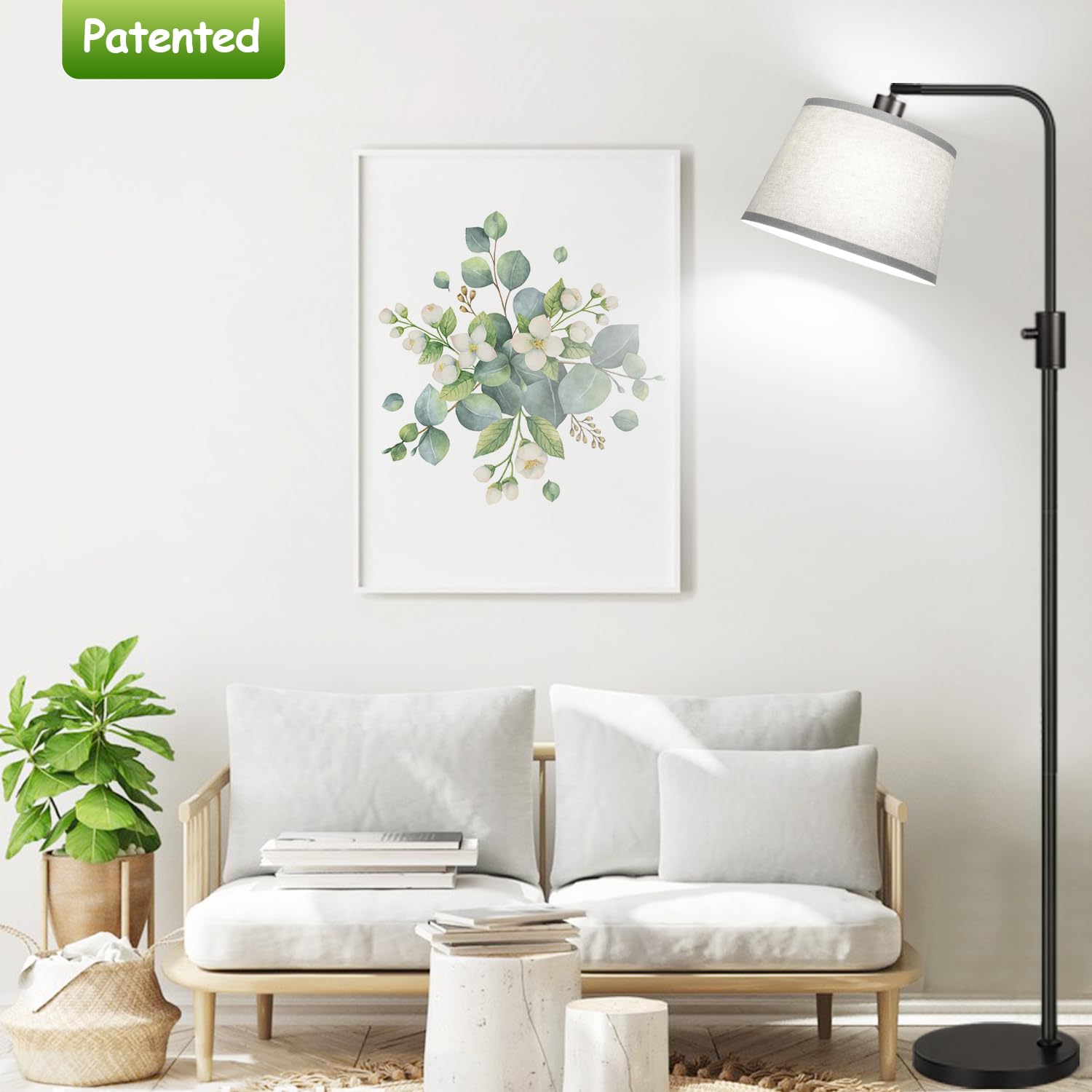 ?Upgraded? Dimmable Floor Lamp, 1000 Lumens Led Edison Bulb Included, Arc Floor Lamps For Living Room Modern Standing Lamp With