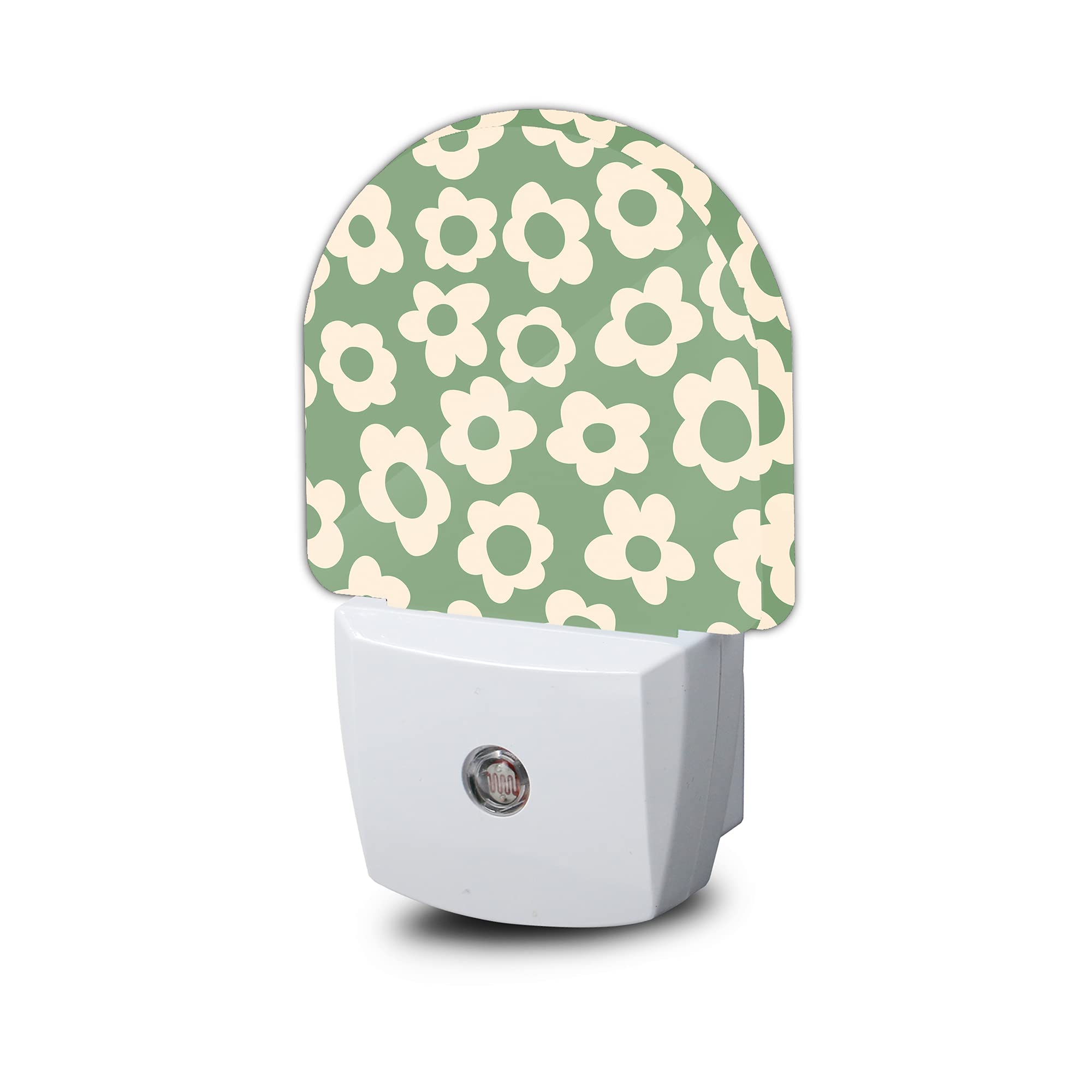 AOWULA Vintage Groovy Flowers Night Light,Night Lights Plug into Wall, Dusk to Dawn Sensor LED Lamp 0.5W for Boys/Girls/Women/Me