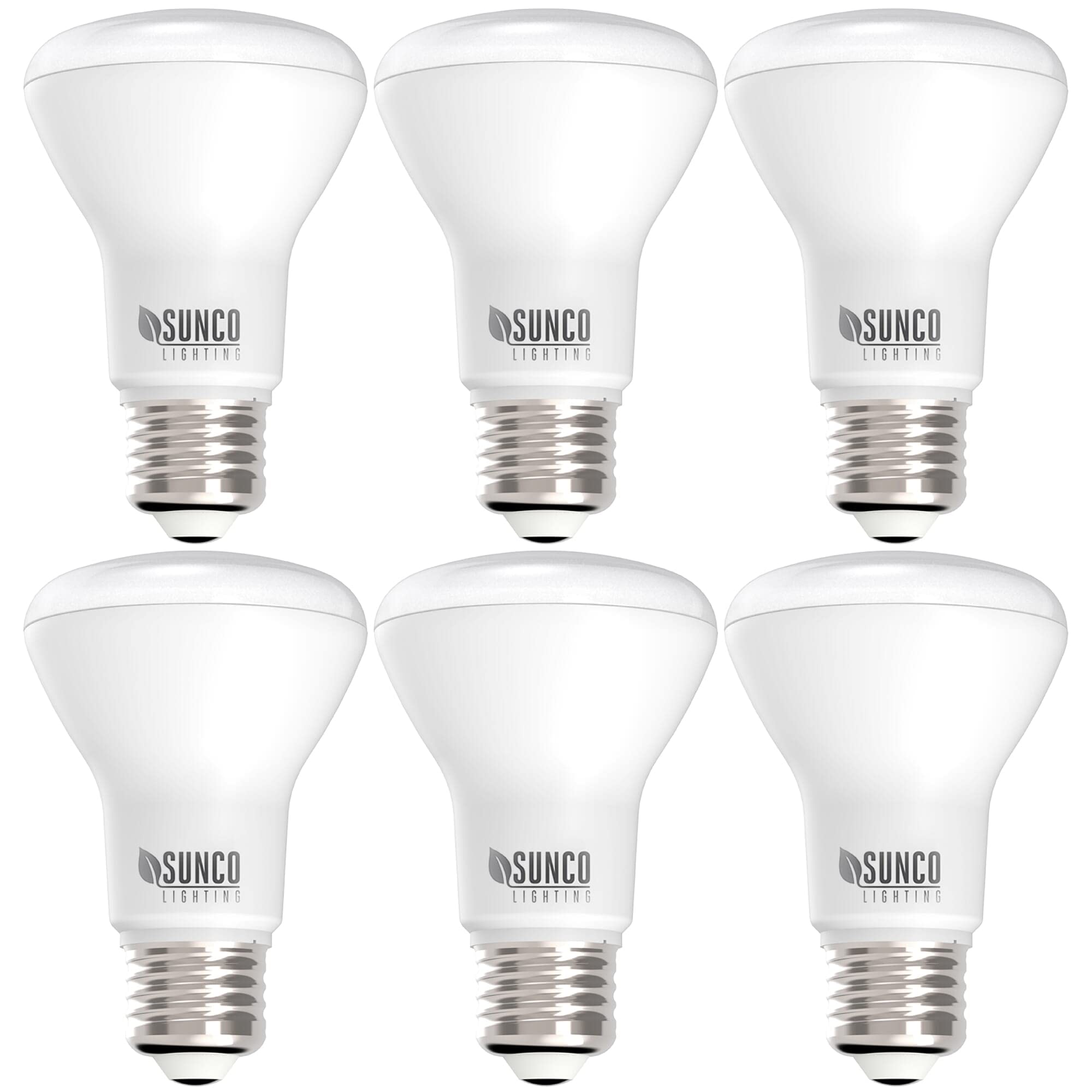 Sunco Lighting Br20 Led Bulbs Indoor Flood Light R20 Dimmable 3000K Warm White, 50W Equivalent To 7W, E26 Medium Base, Recessed Can Lights, Home Ceiling Lights Super Bright, Ul & Energy Star 6 Pack