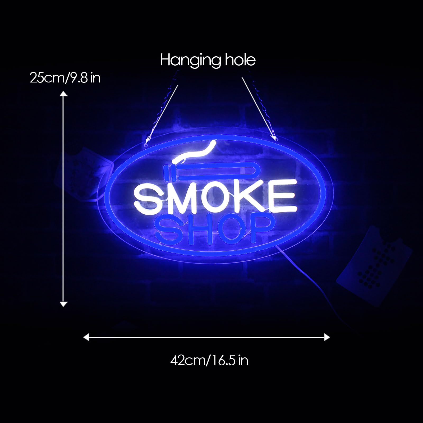 LeDigPig LED Neon Sign for Wall Décor, Dimmable, 16.8inx9.6in, Blue White