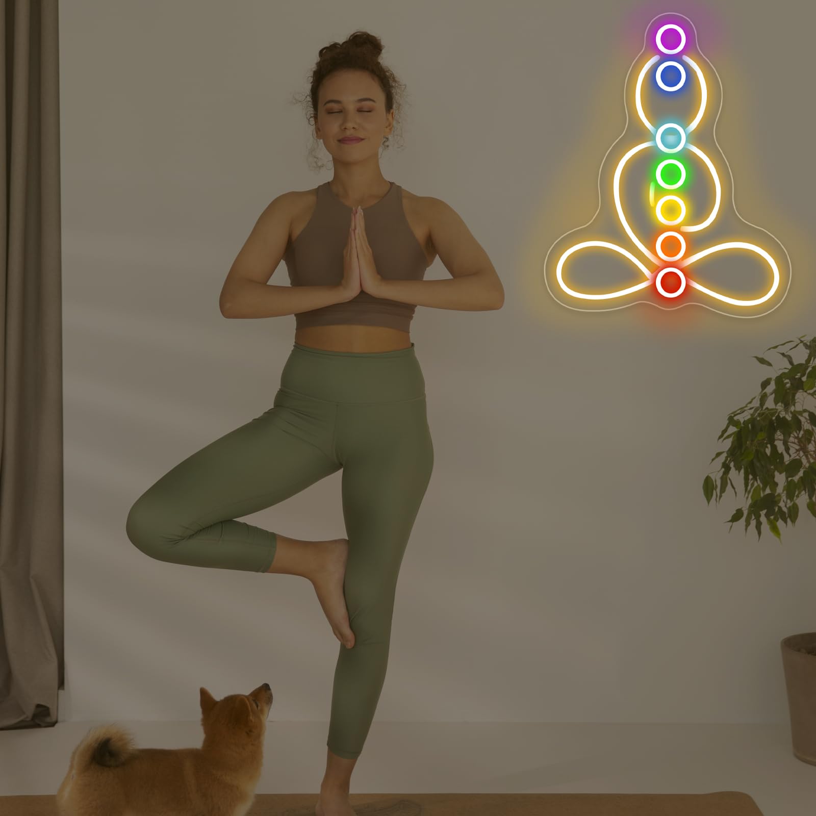 Seven Chakras Meditation Neon Sign Custom Yoga Studio Logo Led Sign Chakras Led Neon Pilates Studio Art Meditation Room Wall Art Yoga Lover Gift  Psychic Chakras Healing Exercise  Peaceful Sign