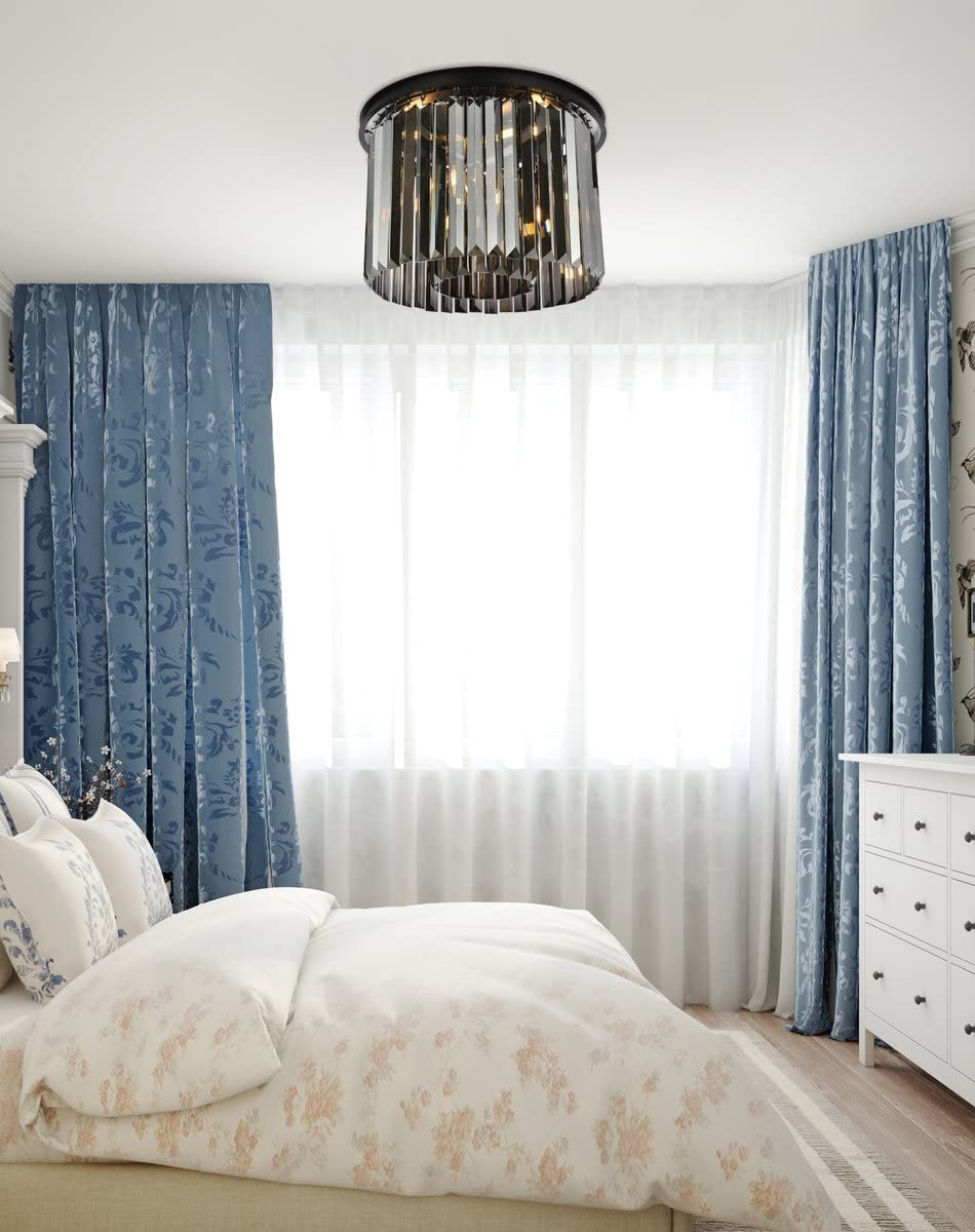 Urban Classic 6-Light Flush Mount - Matte Black Alloy Steel, Sydney Design