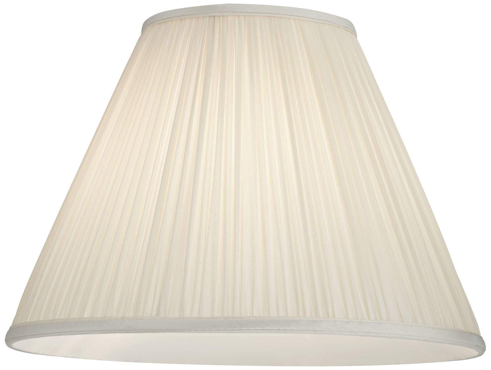 Beige Mushroom Pleated Medium Empire Lamp Shade 7&quot; Top X 16&quot; Bottom X 12&quot; Slant X 11.25&quot; High (Spider) Replacement With Harp And Finial - Springcrest