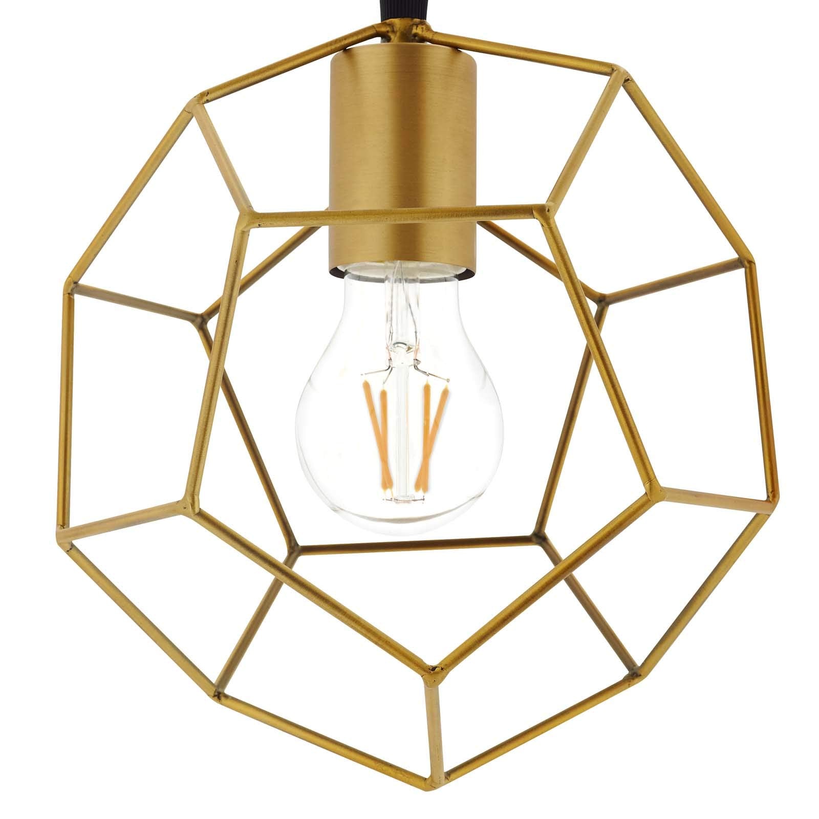 Modway Pique Geometric Rose Gold Stainless Steel Metal Pedant Light Ceiling Lighting Fixture In