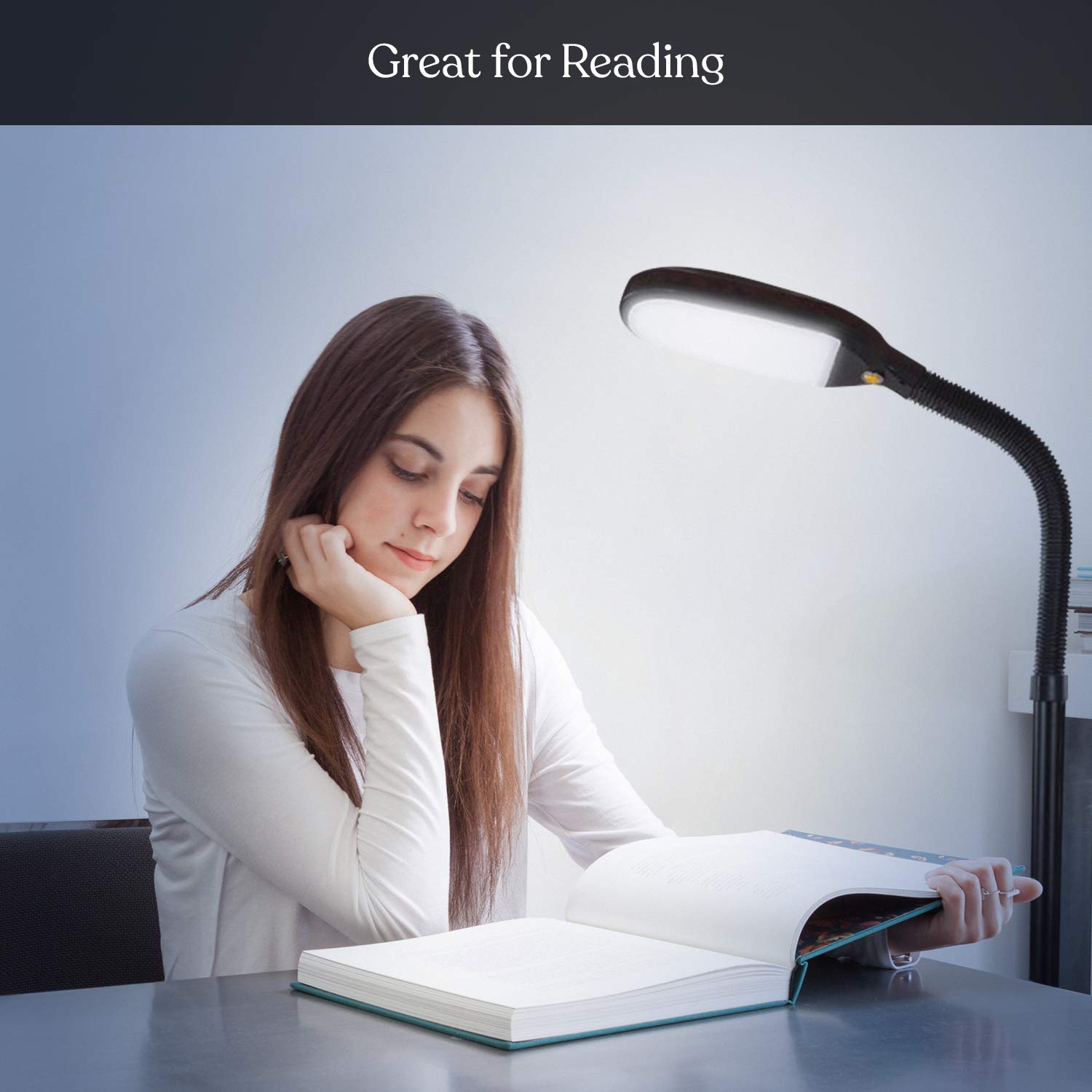 Brightech Litespan - Bright Led Floor Reading Lamp For Over Chair Crafts And Reading, Estheticians' Light For Lash Extensions, A