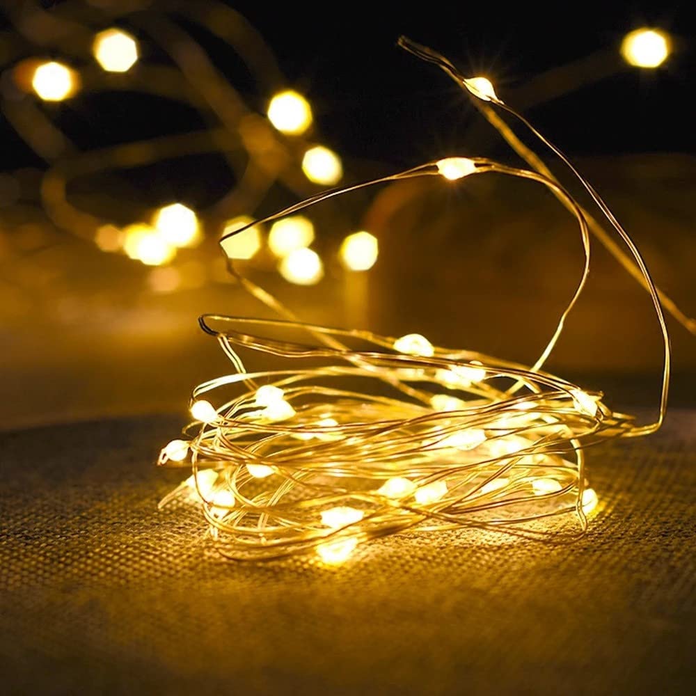 Fantasee Copper Wire String Lights Usb Powered Led Fairy Lights 8 Modes With Timer Remote Control For Home Bedroom Birthday Party Wedding Christmas Festival Decor (Warm White, 16.4Ft 50Leds)