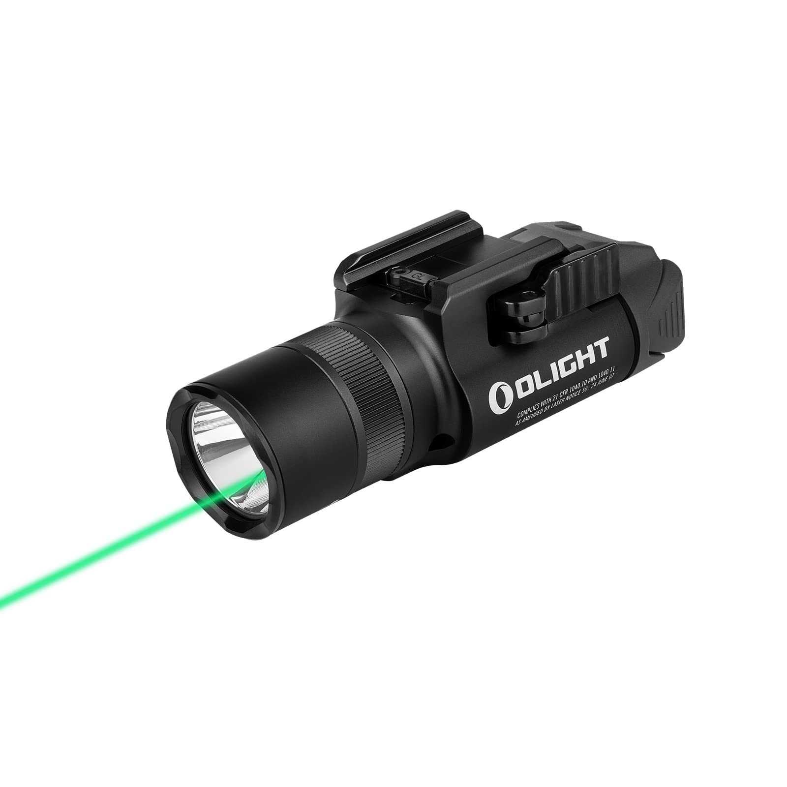 OLIGHT Baldr Pro R 1350 Lumens Magnetic USB Rechargeable Tactical Flashlight with Green Beam and White LED Combo, Rail Mount Wea