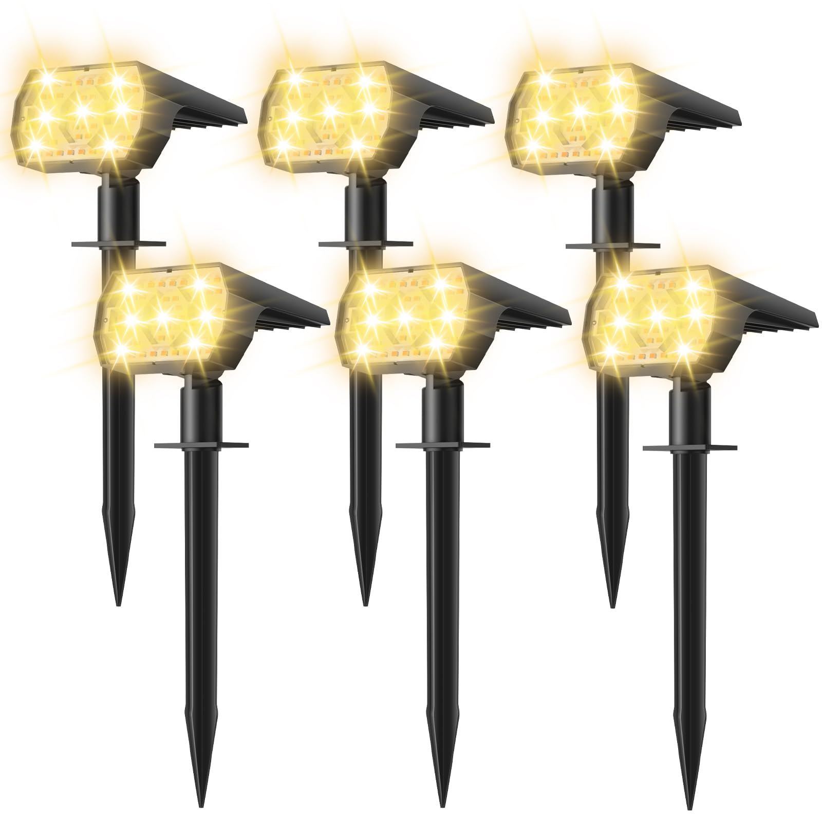 Kaxiida Solar Lights Outdoor,Ip68 Waterproof Solar Lights, 6 Pack 56 Led 3 Lighting Modes, Solar Garden & Patio Outdoor Landscap