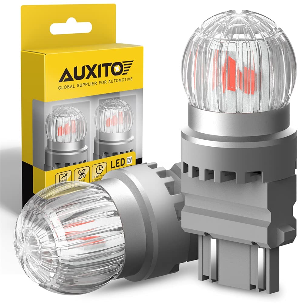 Auxito Upgraded 3157 Led Bulbs Red Brake Light, Super Bright Unique 1:1 Design, 3156 3056 3057 3457 4057 4157 Light Bulbs For Ta
