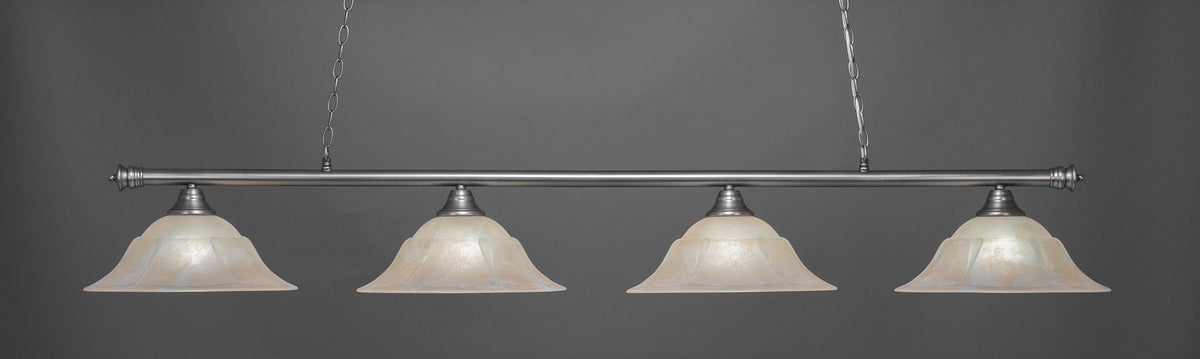 Toltec Lighting Oxford 4 Light Island in Brushed Nickel (374-BN-53613)