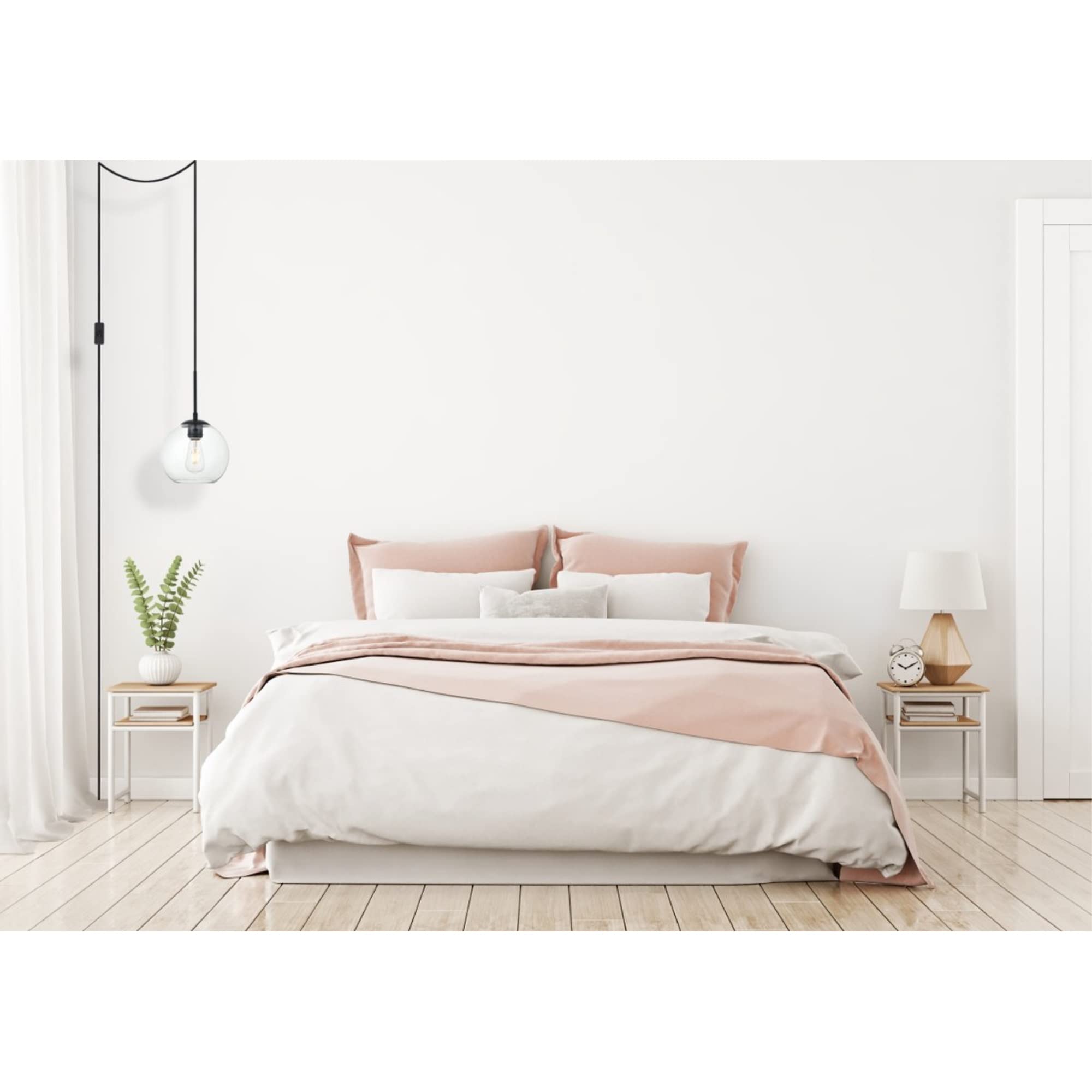 Living District Baxter 1-Light Mid-Century Metal Pendant in Black