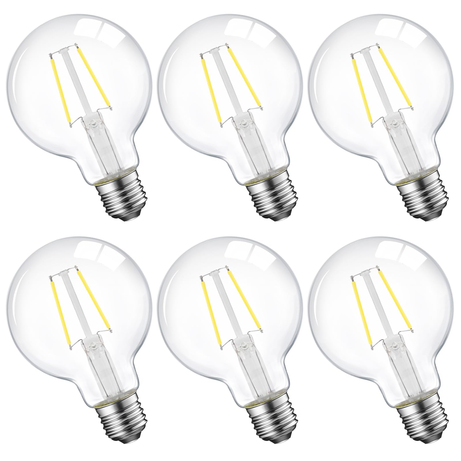 E Energetic Lighting Led Edison Light Bulb, 5W Dimmable, G25 Globe Shape, Clear Glass, 60W Equivalent, 5000K Daylight, 500Lm, G8