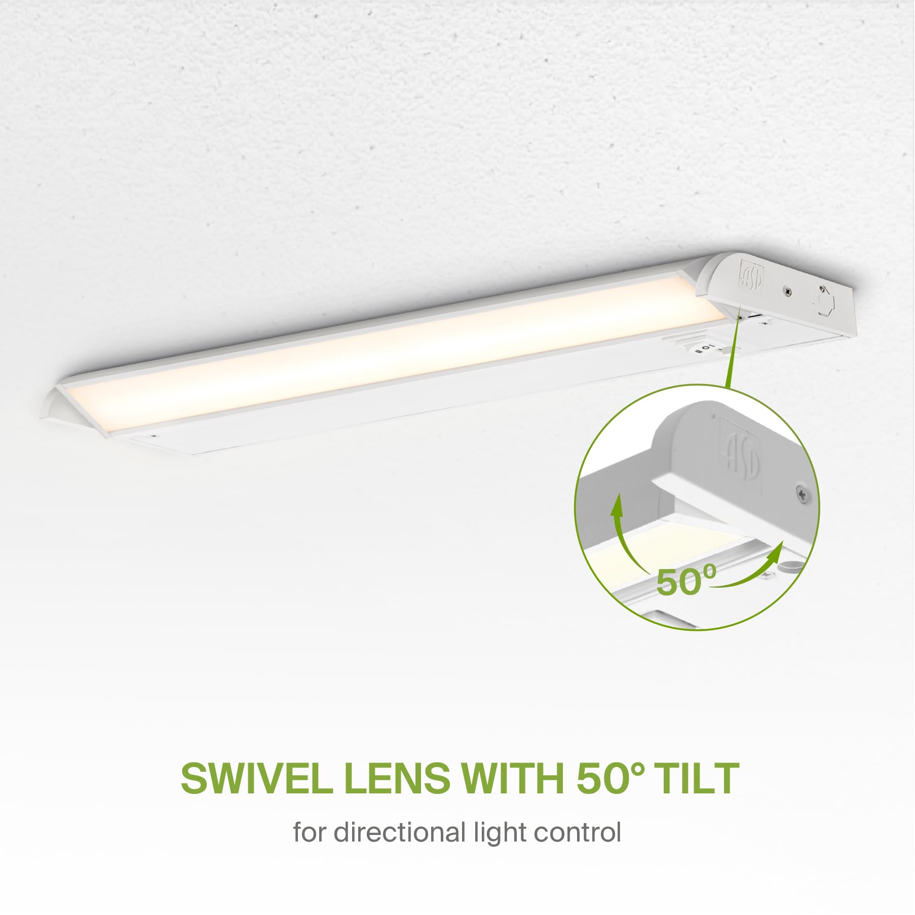 Asd Swivel Led Under Cabinet Light, 32 Inch, 16W, Dimmable, Hardwired/Plug-In, Aluminum Housing, 2700K/3000K/4000