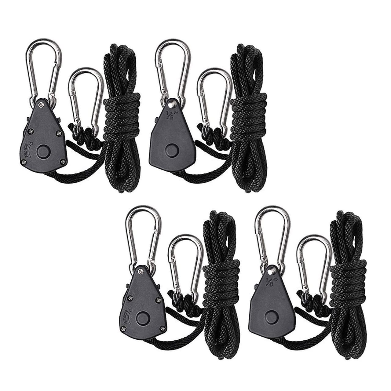 Green Hut 2 Pair of 1/8 inch Adjustable Rope Hanger Heavy Duty for Grow Light Rope Hangers Loose-Proof Design Light Fixture Hang