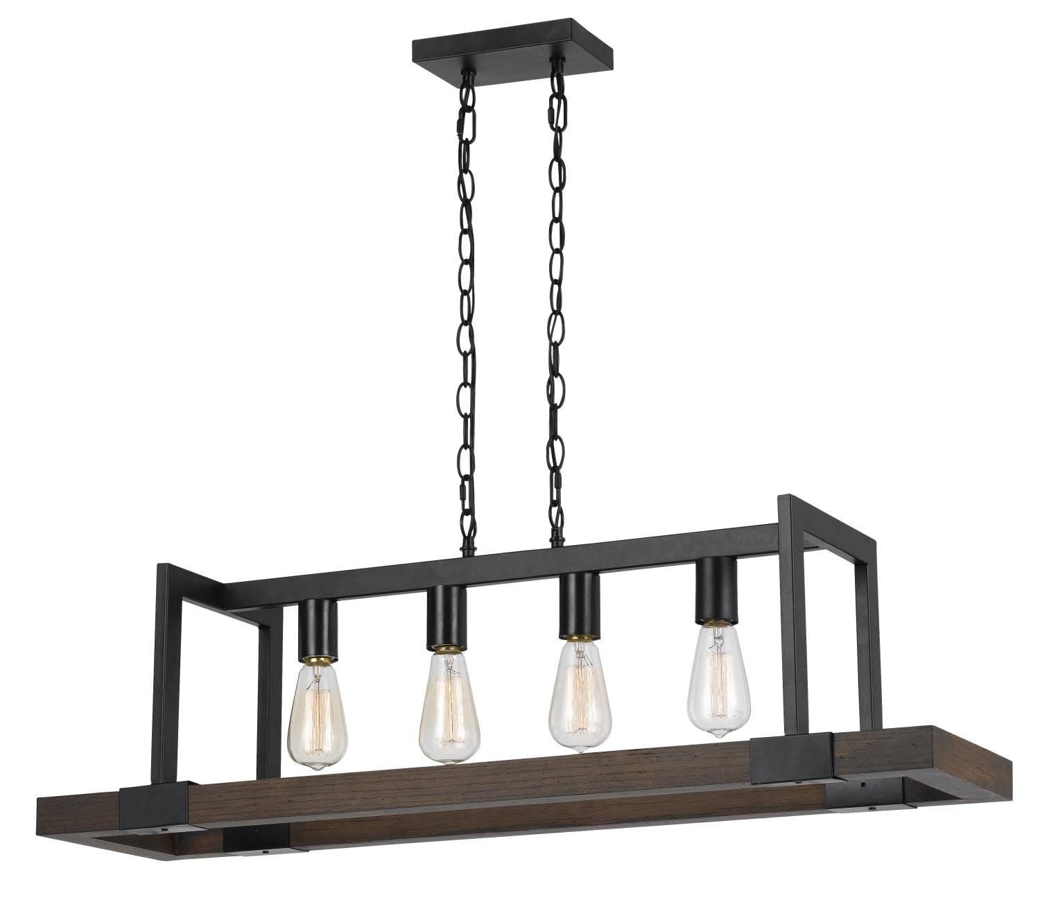 Cal 60W X 4 Antonio Wood Chandelier (Edison Bulbs Not Included) (Fx-3586-4)