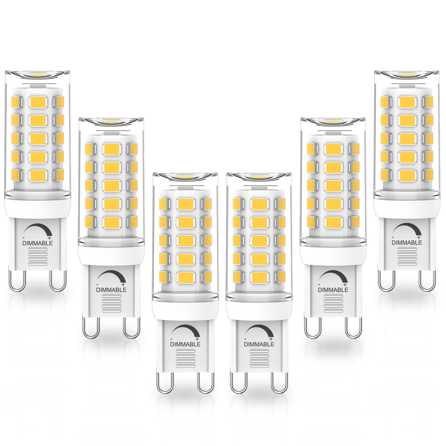 YUIIP G9 LED Bulb Dimmable 4W 4000K Natural White 6 Count No Flicker 360° Beam Angle