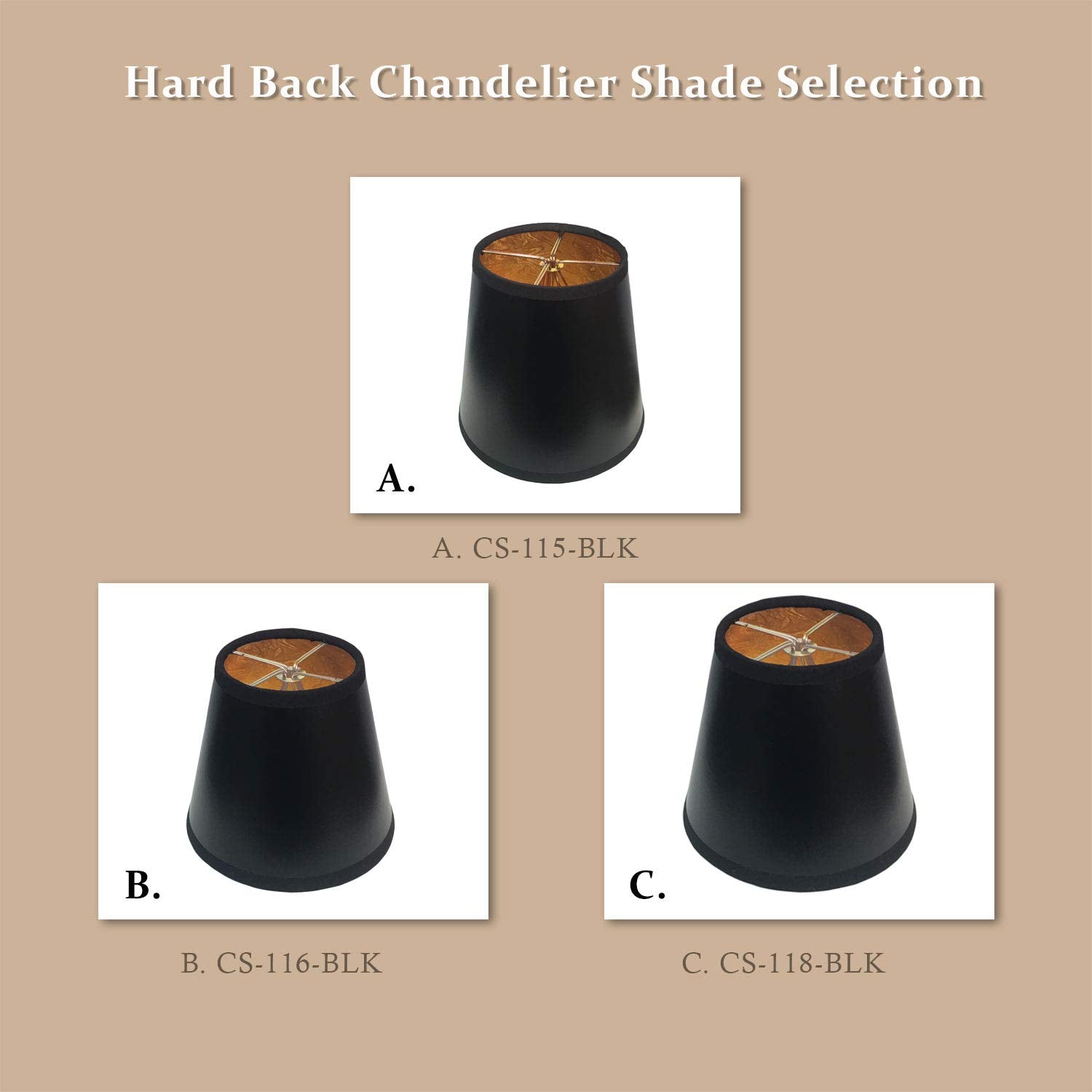 Royal Designs, Inc. Empire Chandelier Shade Cs-115Blk/Gl, Black With Gold, 3 X 4 X 4.25