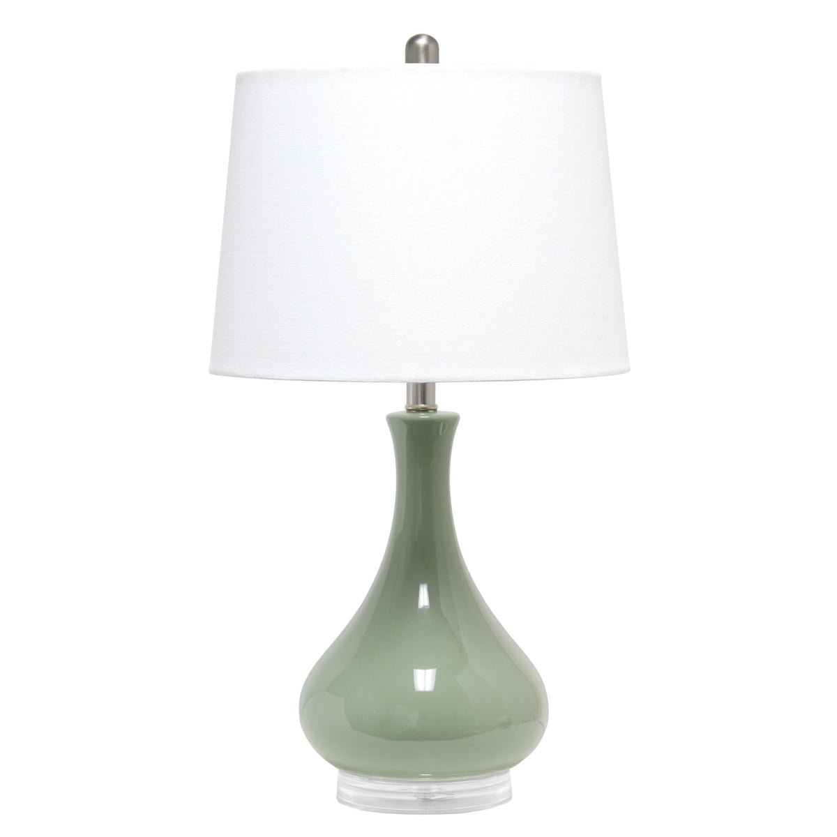Elegant Designs Lt3312-Ltb Ceramic Genie Tear Drop Shaped Glossy Table Lamp, Light Blue