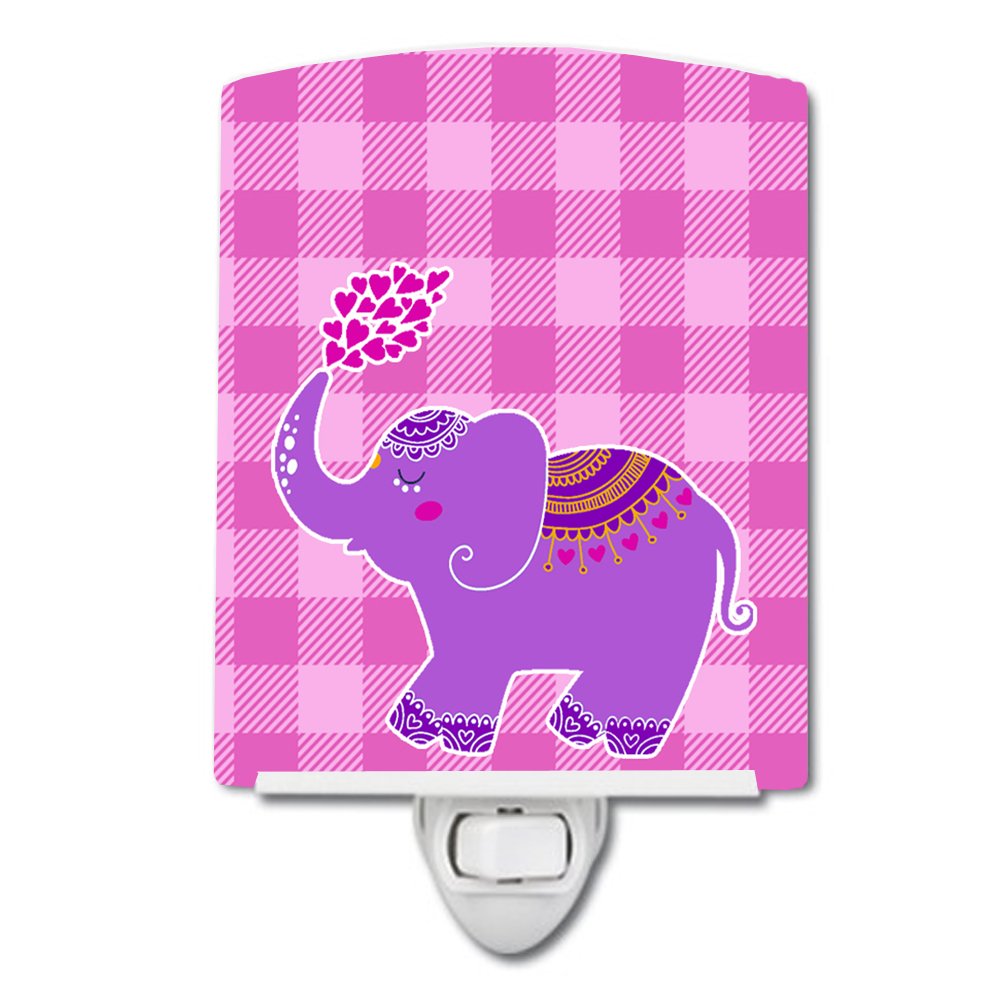 Carolines Treasures BB7161CNL Purple Elephant Ceramic Night Light Compact, ULCertified, Ideal for Bedroom, Bathroom, Nursery, 