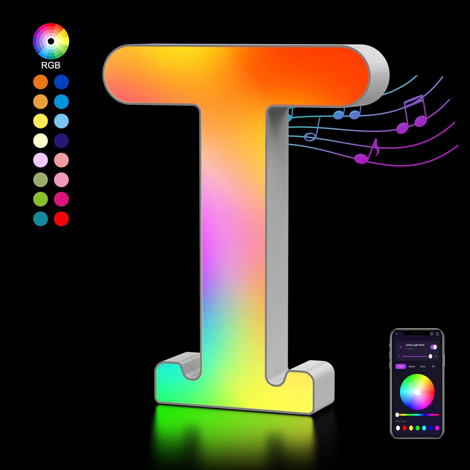 OJQ LED Light Up Letters - Colorful Alphabet Decor for Bedroom - Model A1 - Plastic - Great for Gifts and Parties