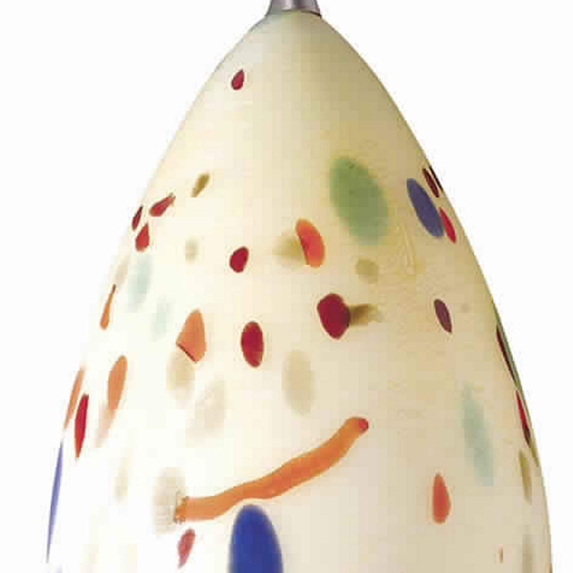 Benjara 1 Light Glass Shade Pendant Lighting With Canopy, Set Of 4,Cream And Chrome