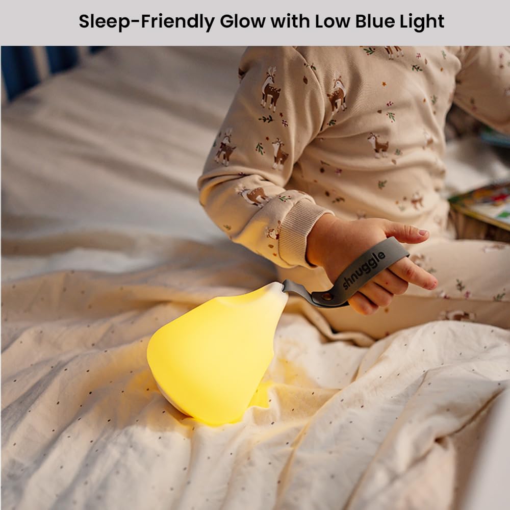 Shnuggle Moonlight Night Light | Sleep-Friendly Portable Baby & Toddler Bedside Lamp with Thermometer