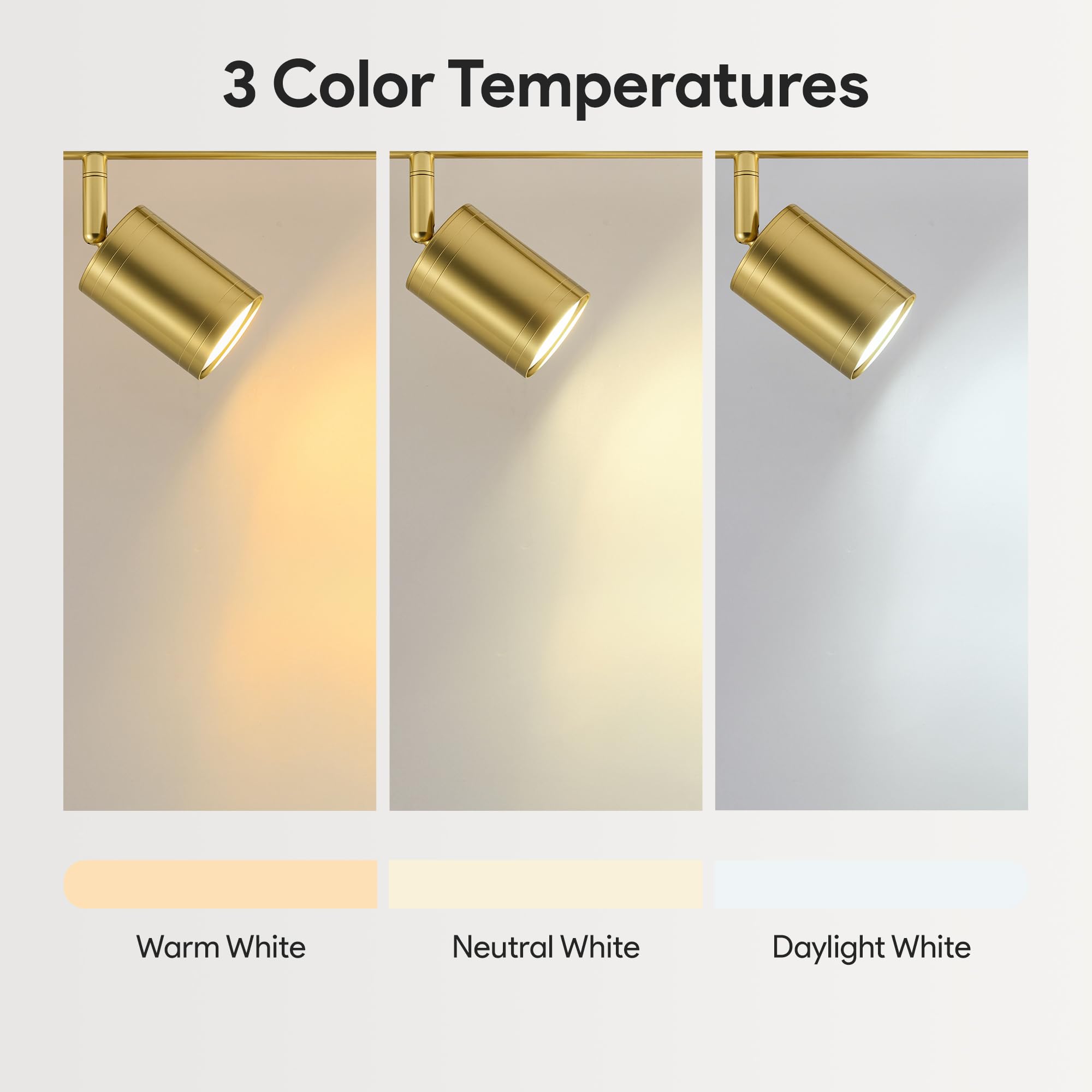 Vonluce 6 Light Track Light Fixture  Led Track Lighting Kit With Rotatable Heads  3-Color Gu10 Bulbs Included  Modern Ceiling Spotlight For Kitchen Office Closet Studio Bedroom  Gold