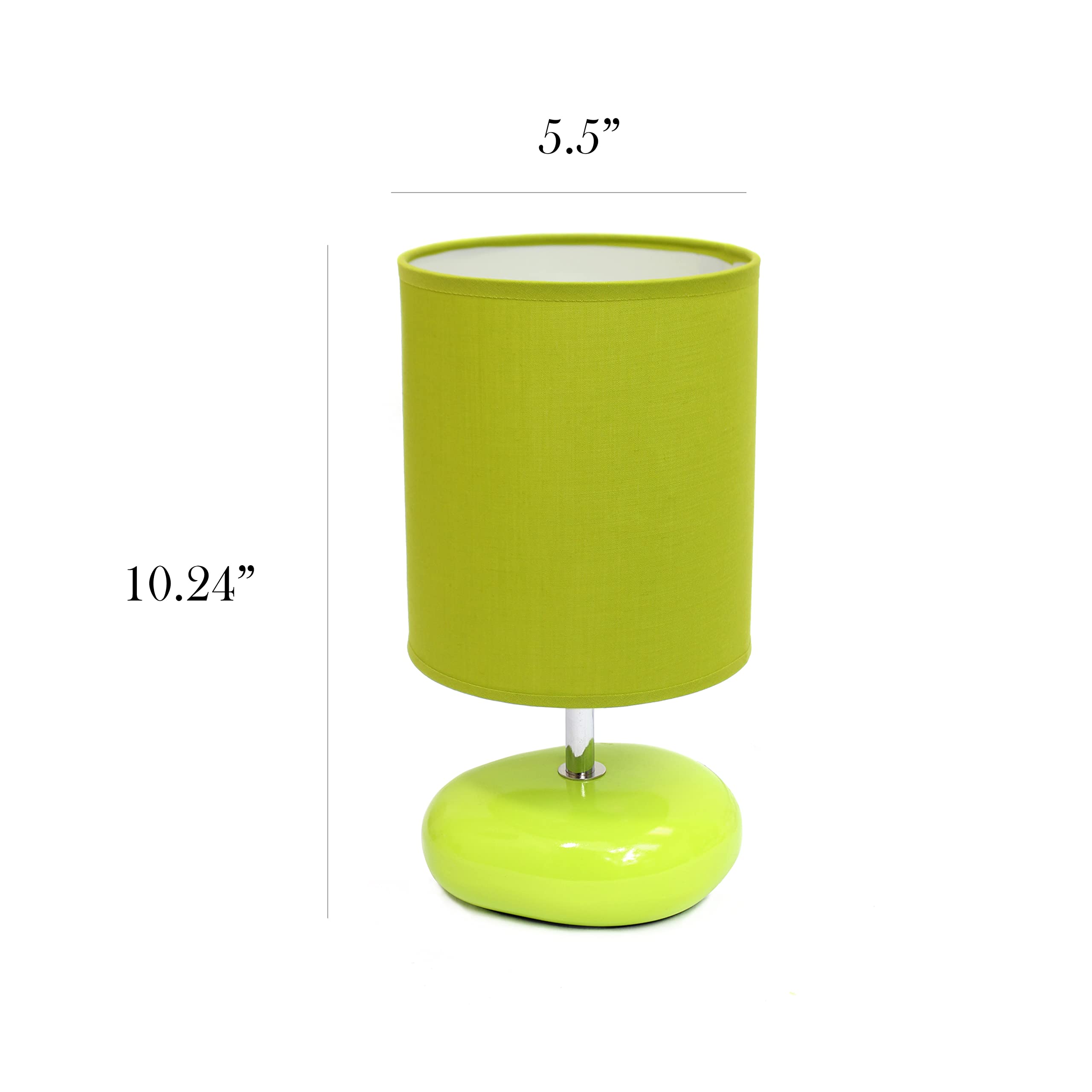 Simple Designs Lt2005-Grn Stonies Small Stone Look Table Desk Bedside Lamp, Green 5.51 X 5.51 X 10.24