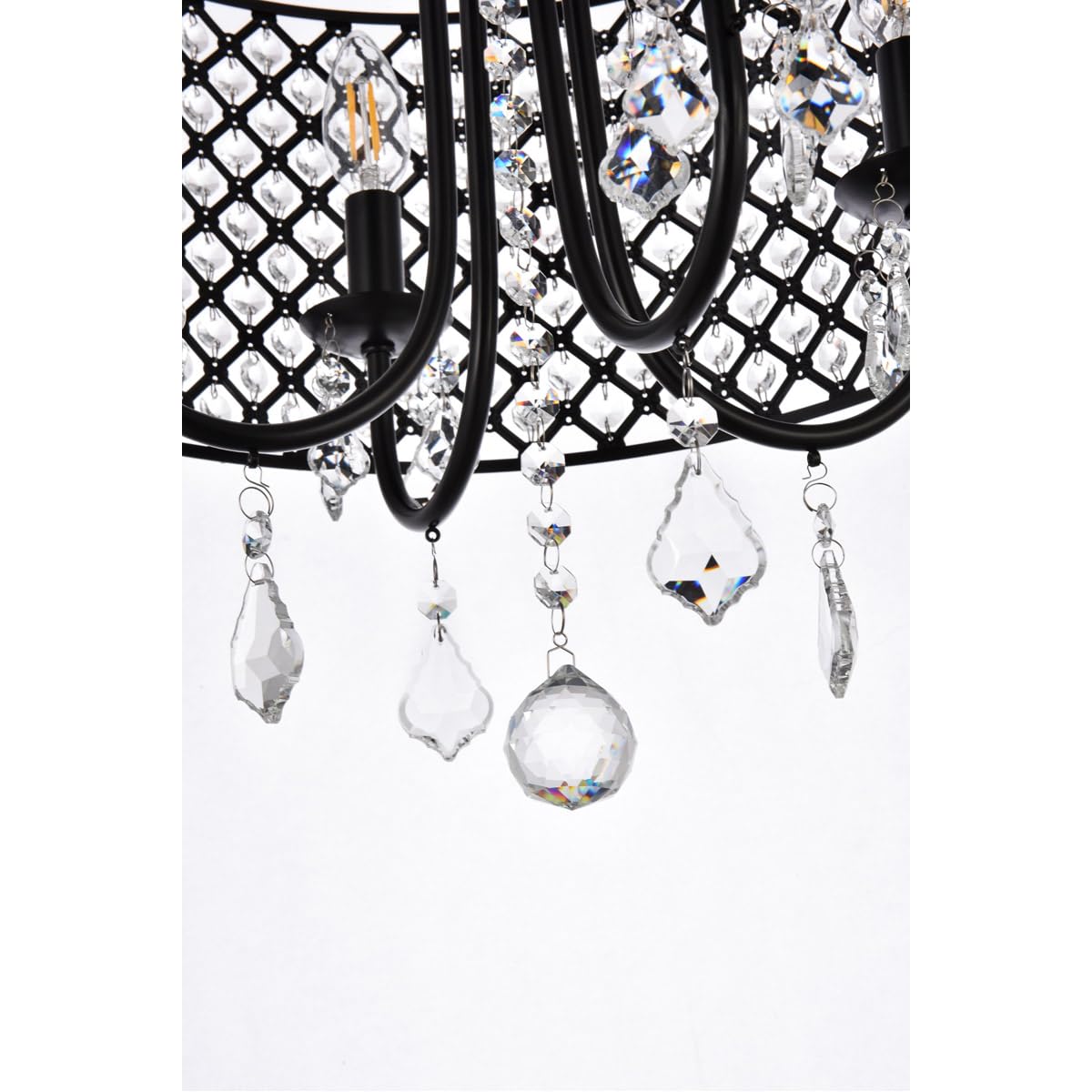 Living District 4-Light Flush Mount Ceiling Light, Metal, Black Finish, Model LD710F17BK